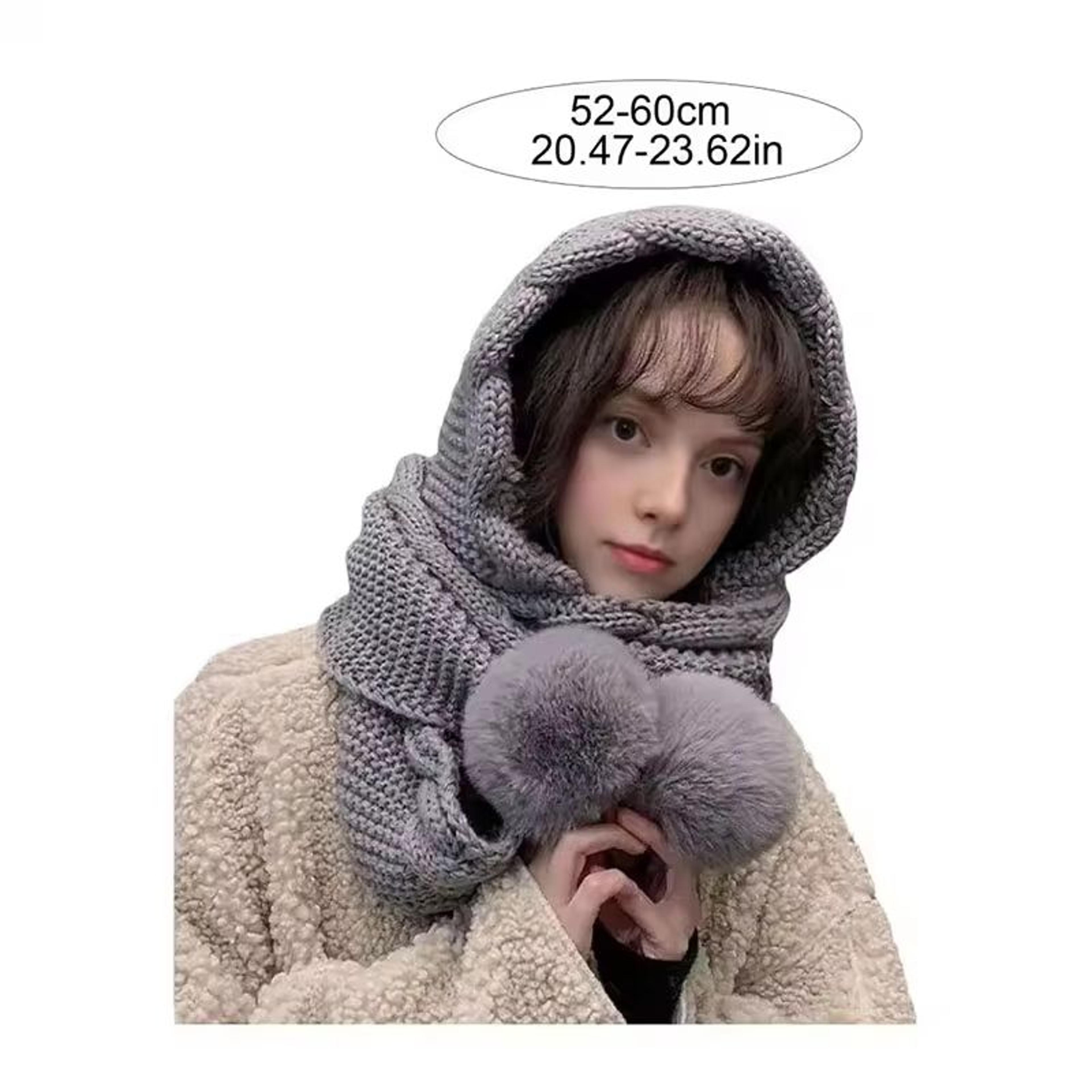 Womens Winter Hat Scarf Set  Thermal Wool Pom Beanie  Balaclava For Extreme Cold Versatile Knitted  5