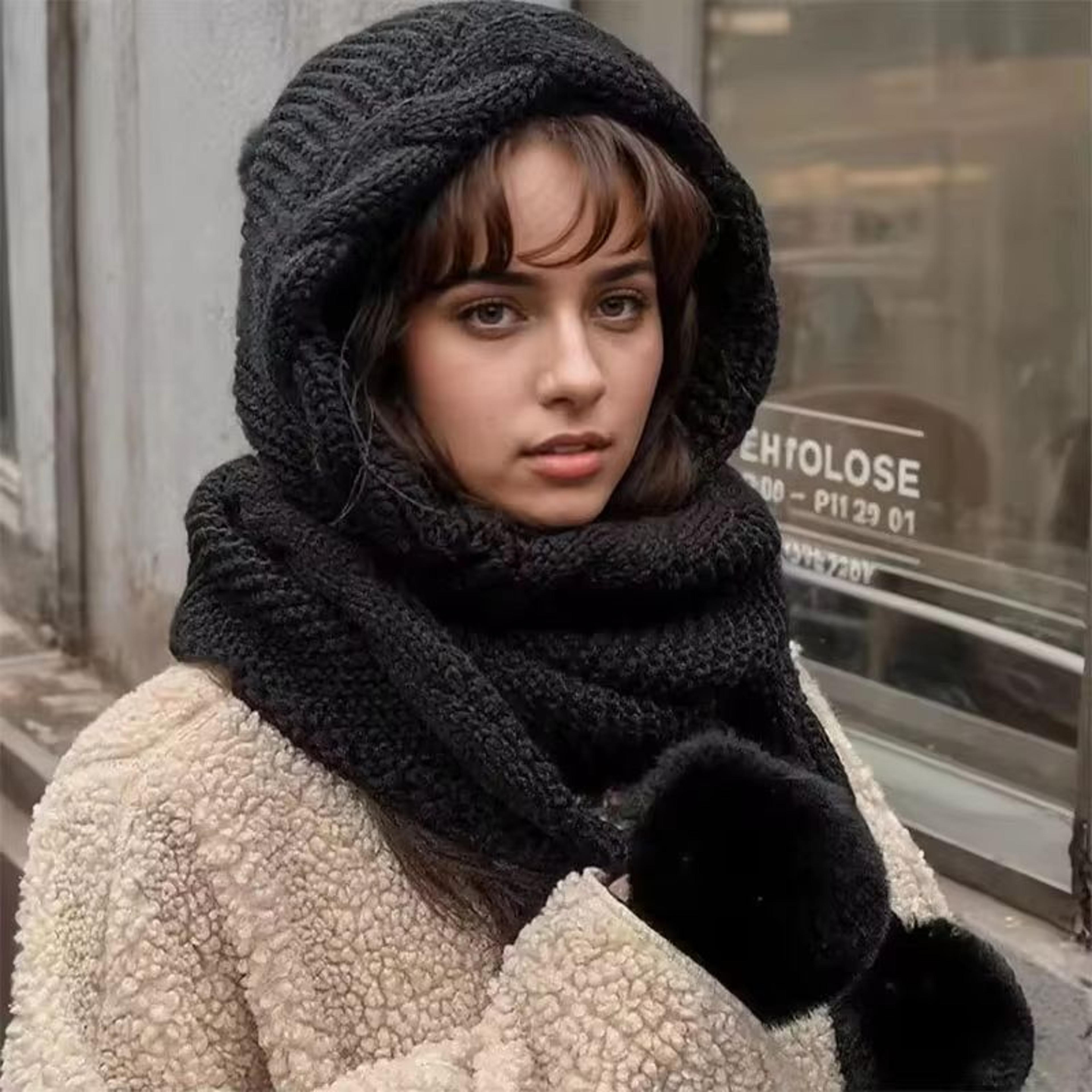 Womens Winter Hat Scarf Set  Thermal Wool Pom Beanie  Balaclava For Extreme Cold Versatile Knitted  6