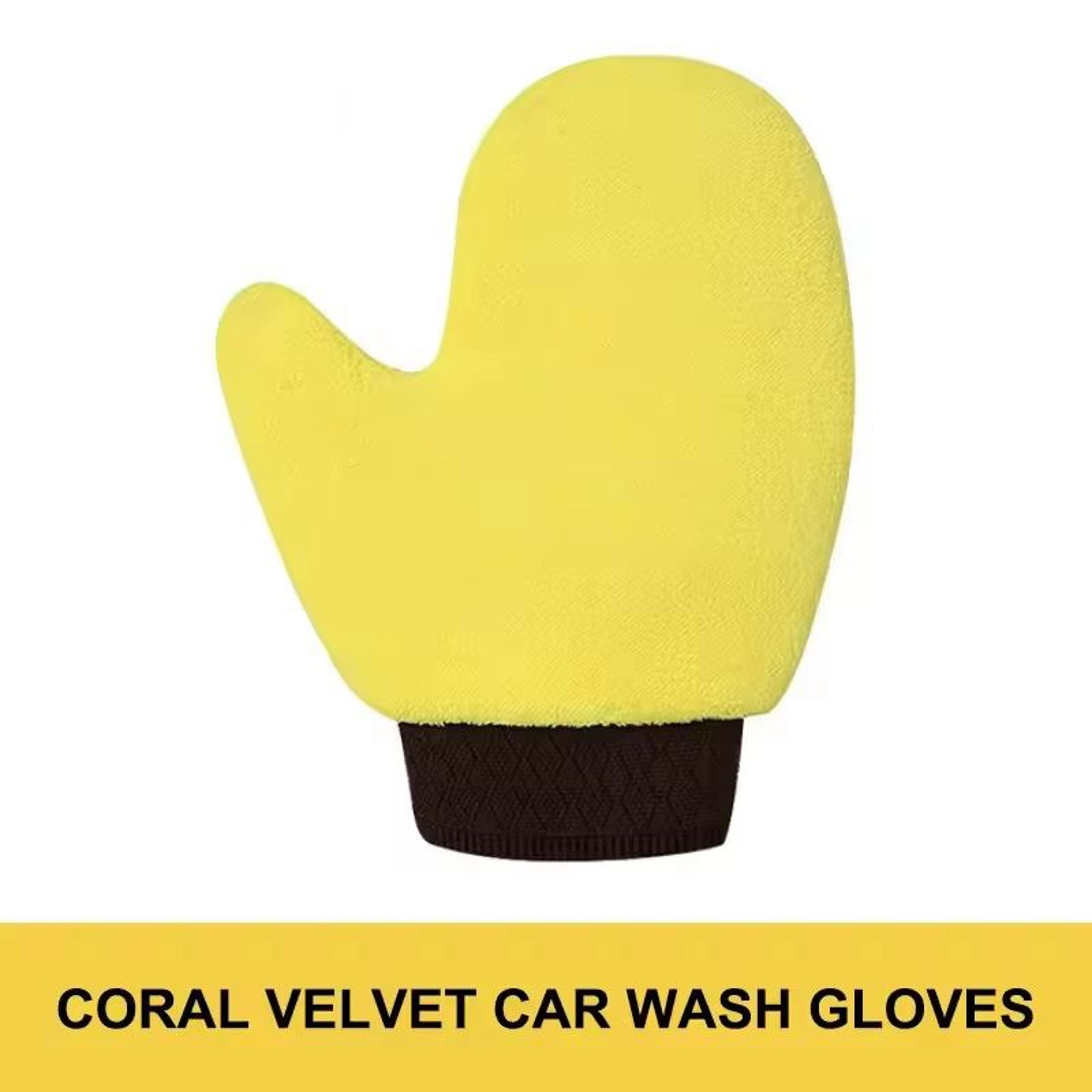DoubleFaced Coral Fleece Car Wash Glove  Auto Cleaning Mitt For Paint Window And Glass Care 6