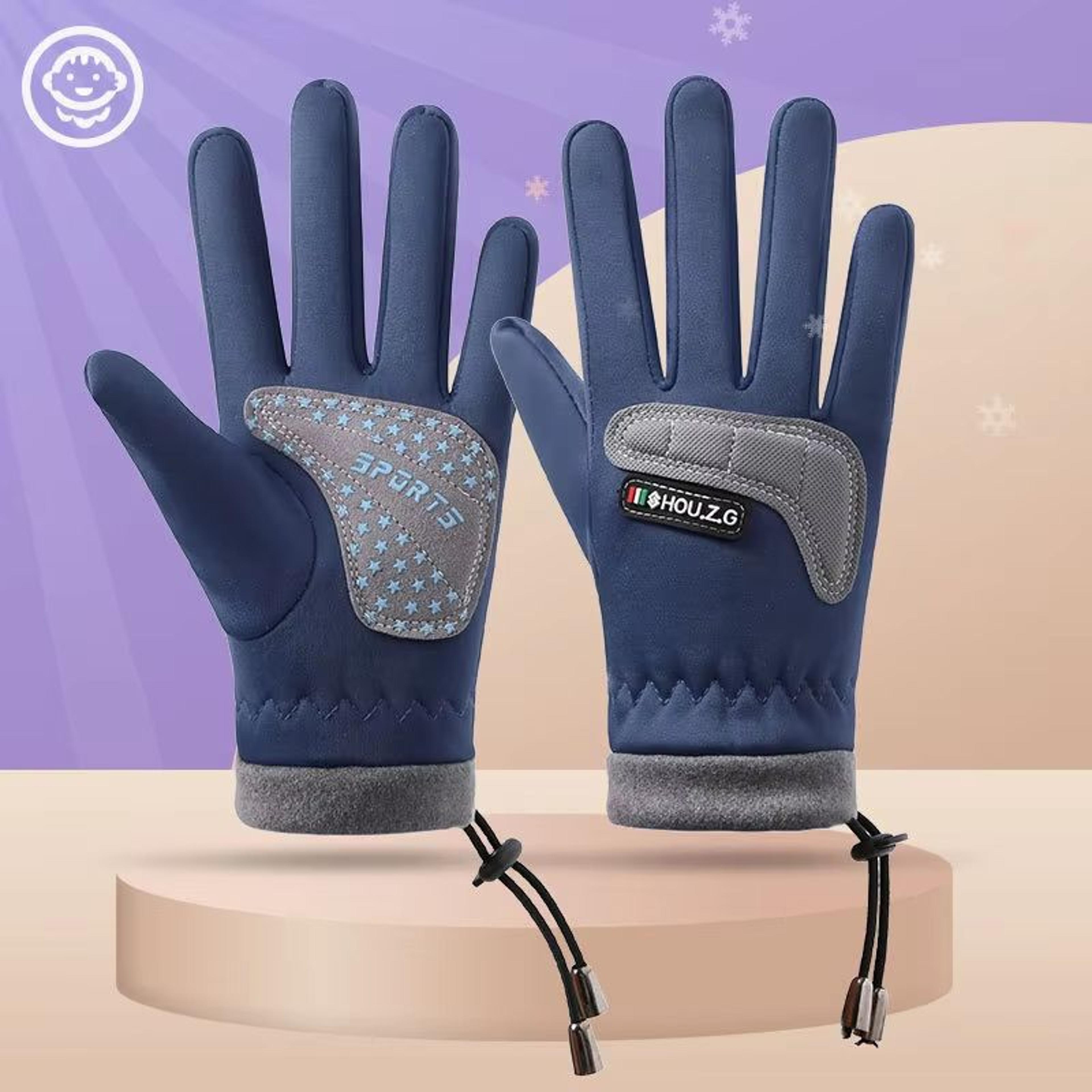 Kids Waterproof Winter Gloves  Thicken Plus Velvet Warm Cycling And Riding Mittens For Boys And Gir 6