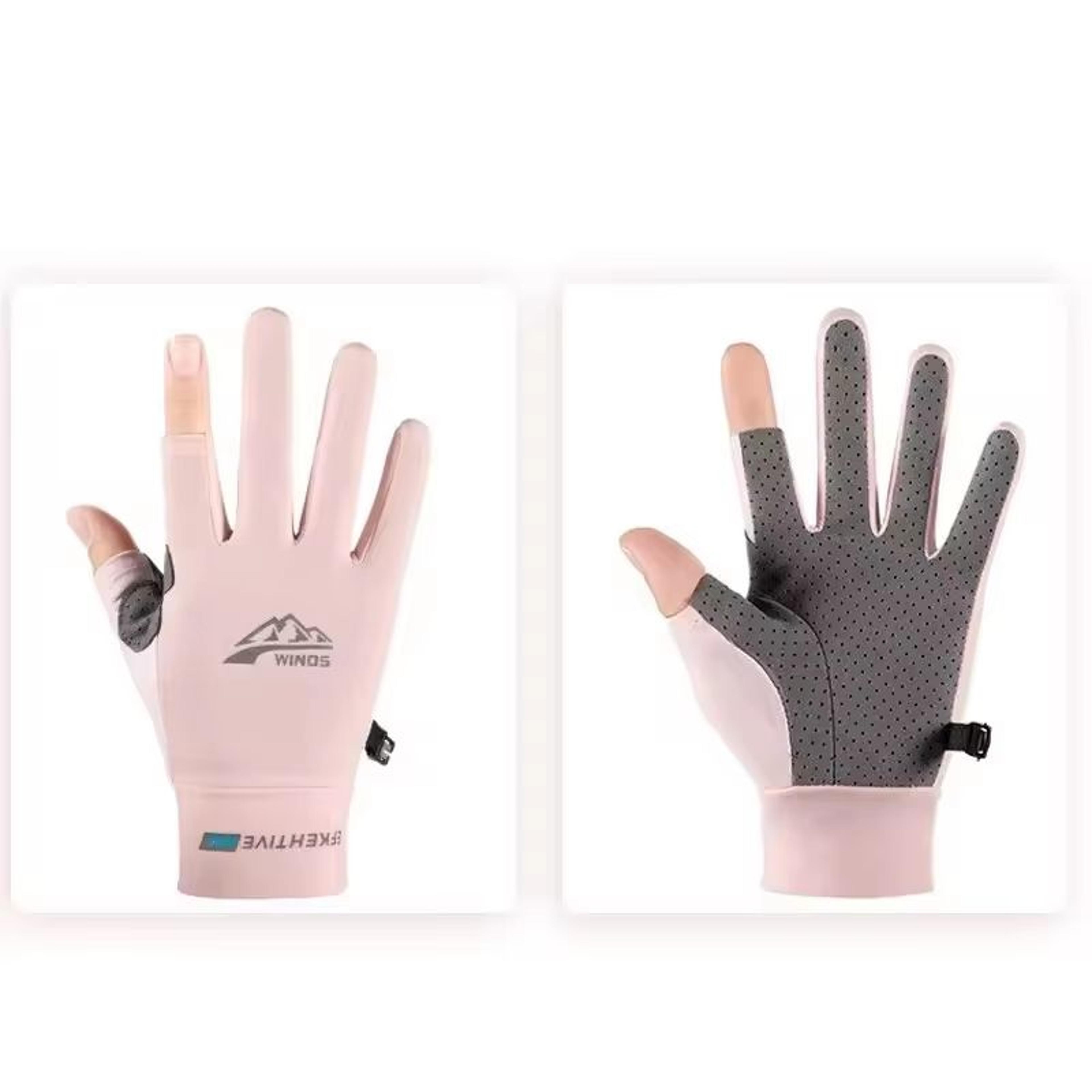 Ice Silk Sunscreen UV Protection Outdoor Sports Gloves  AntiSlip Driving Cycling Fishing Summer Glo 13