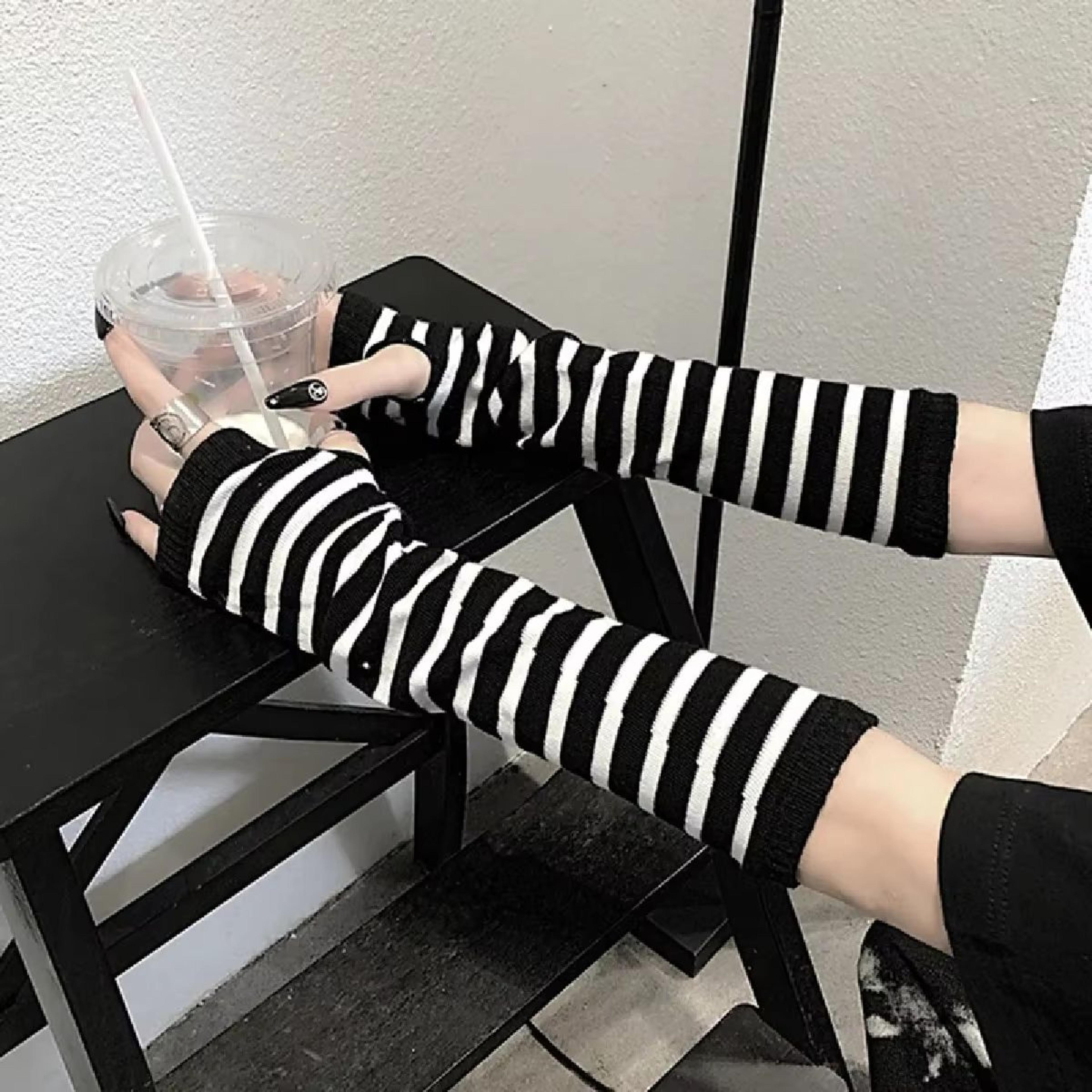 Winter Warm Long Sleeves Fingerless Knitted Gloves For Men  Women  Elastic HipHop Elbow Mittens Out 2