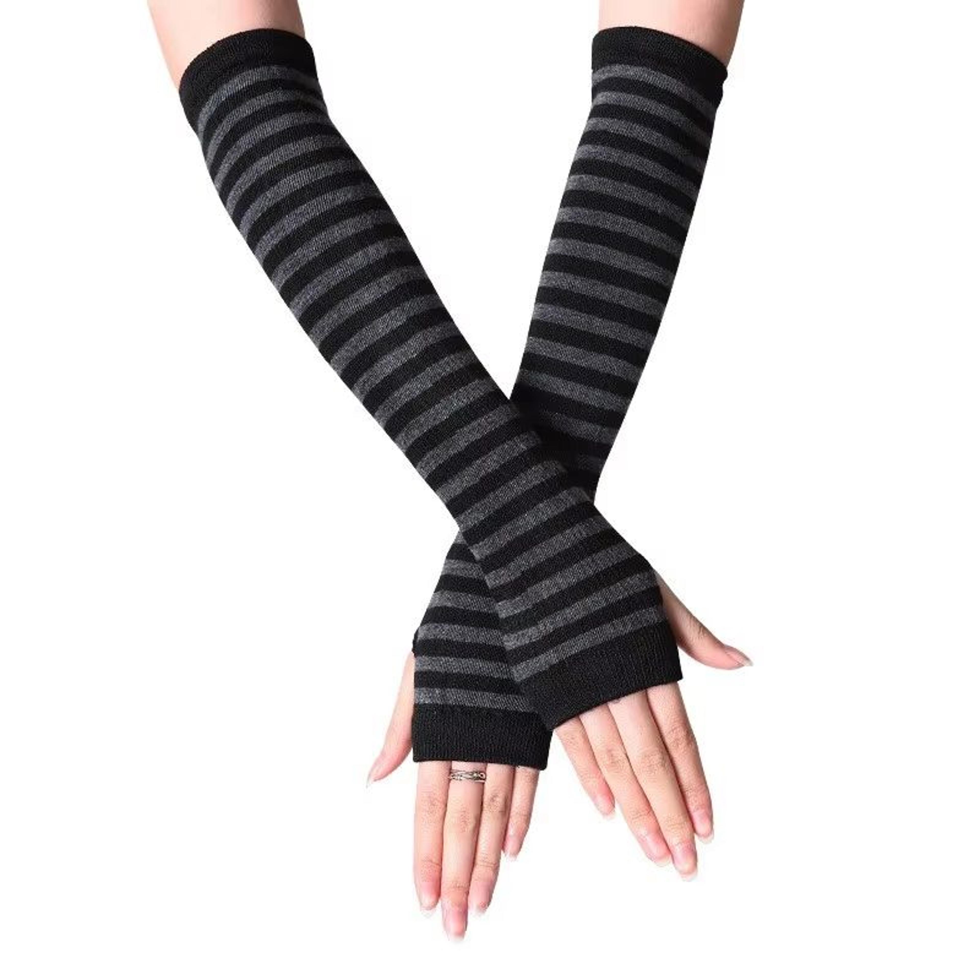 Winter Warm Long Sleeves Fingerless Knitted Gloves For Men  Women  Elastic HipHop Elbow Mittens Out 8