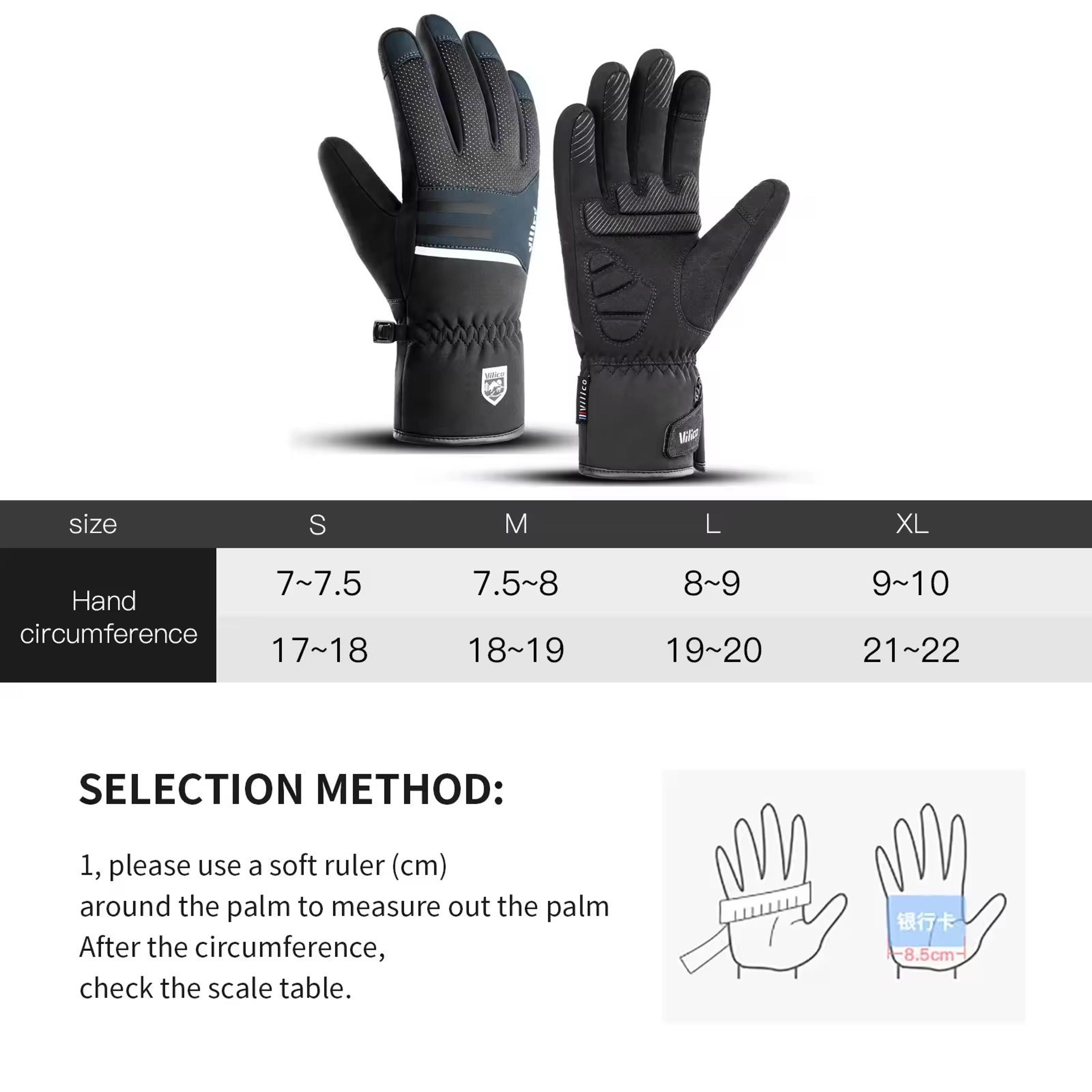 Black Waterproof Winter Fleece Gloves  Full Waterproof TouchScreen Cycling Motorbike Running  Skiin 4