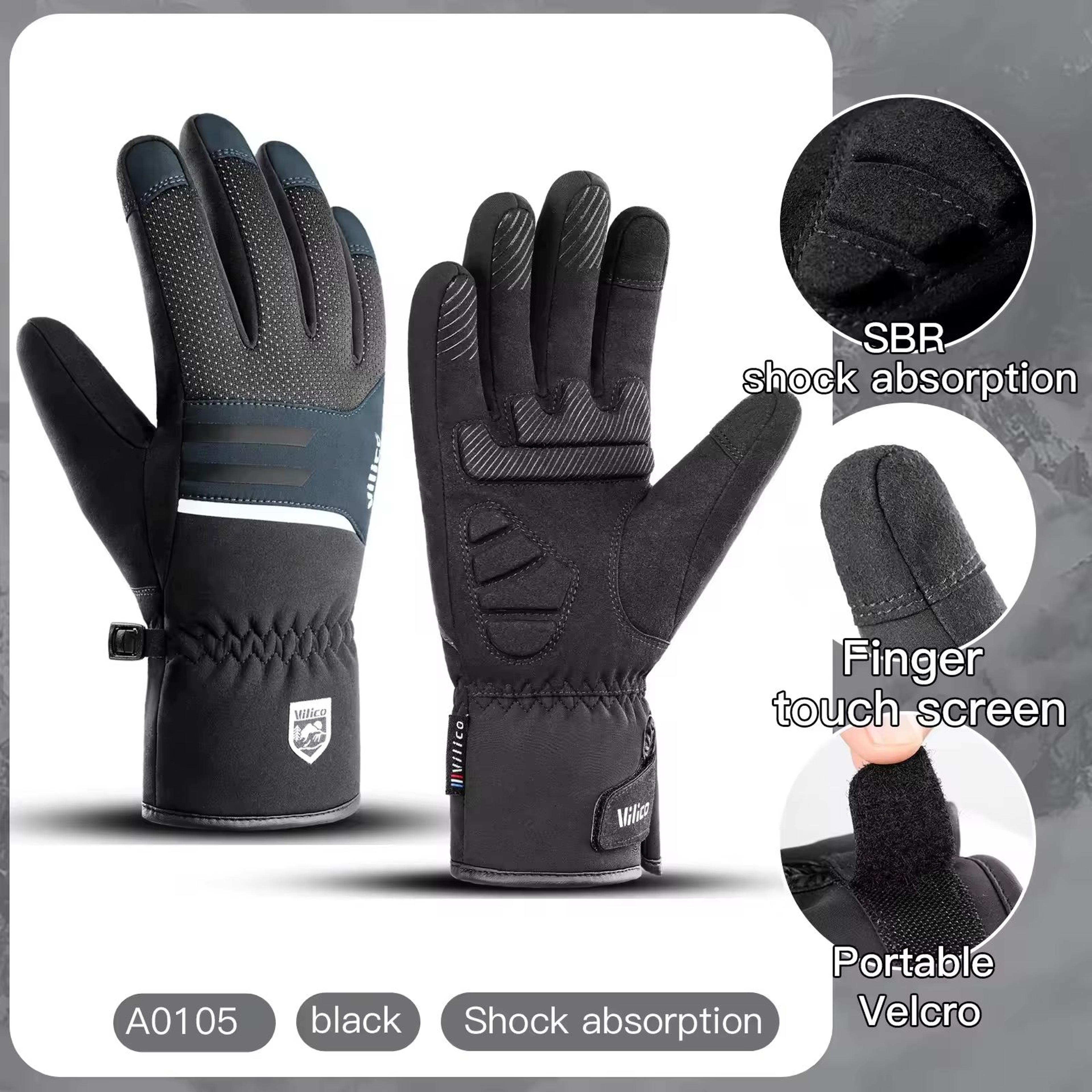 Black Waterproof Winter Fleece Gloves  Full Waterproof TouchScreen Cycling Motorbike Running  Skiin 6