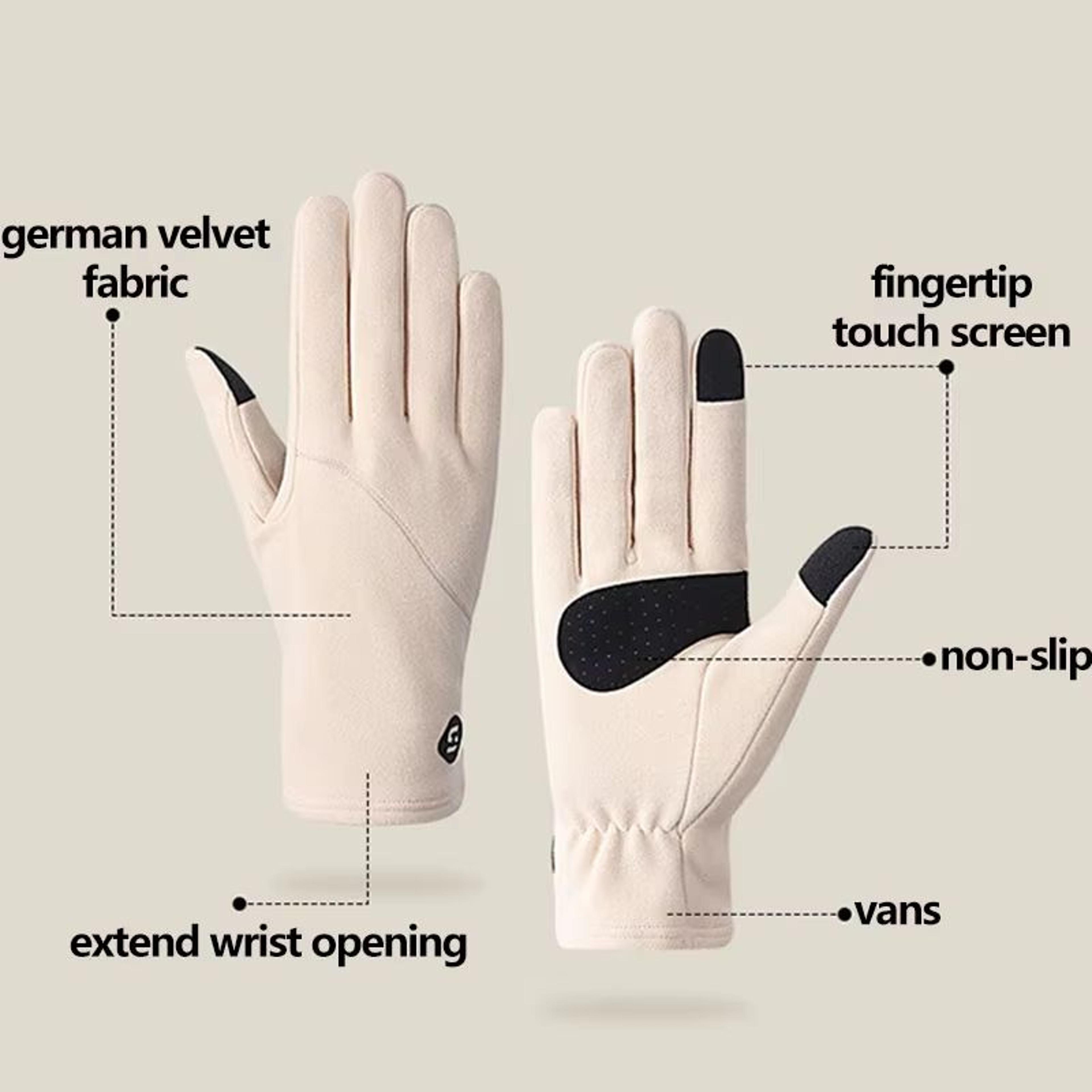 Womens Winter Ski Gloves  TouchScreen Compatible With German Velvet Inner Lining Windproof AntiSlip 3