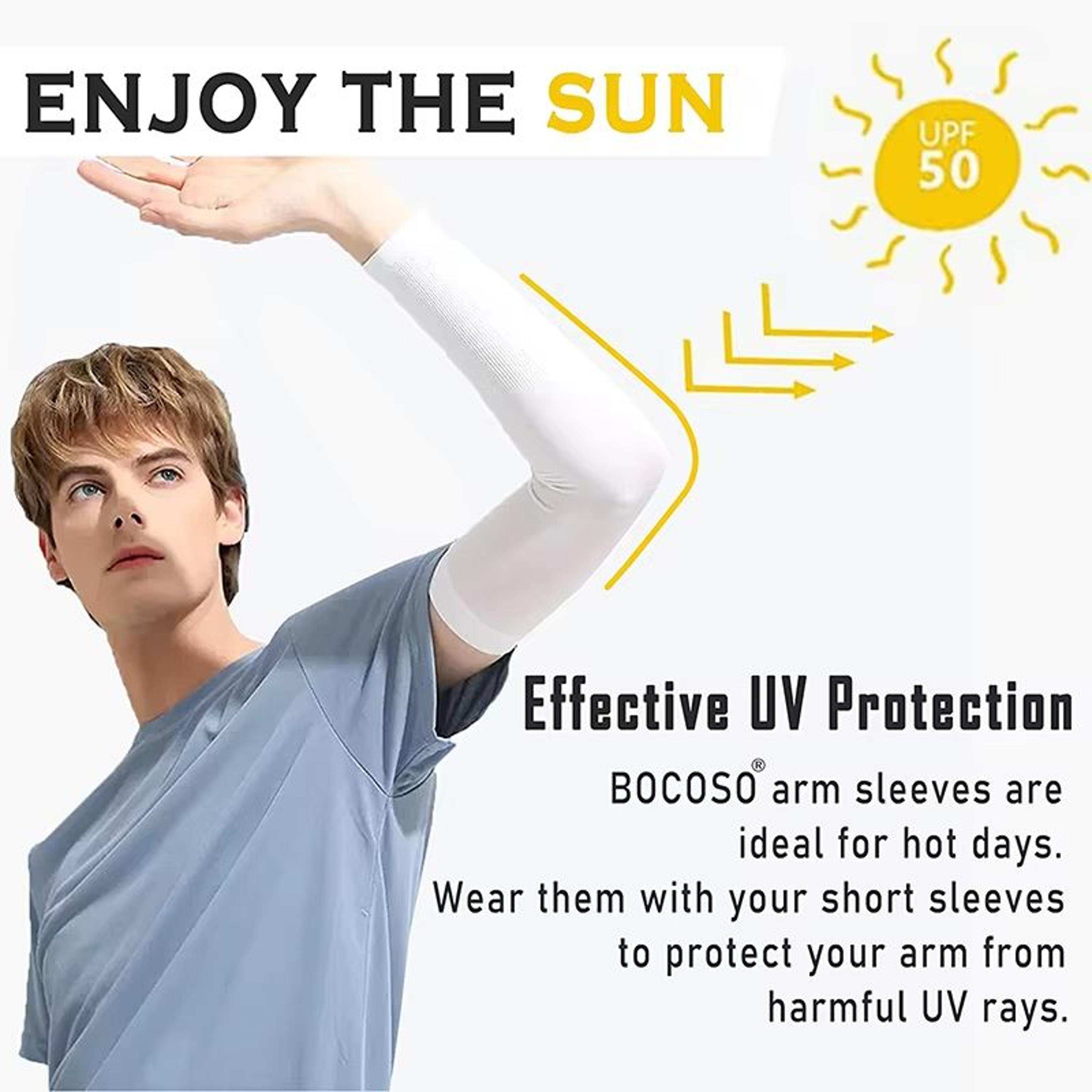 UV Sun Protection Outdoor Cycling Arm Sleeves  Cool Elastic AntiSlip Sports Arm Covers For Men And  2
