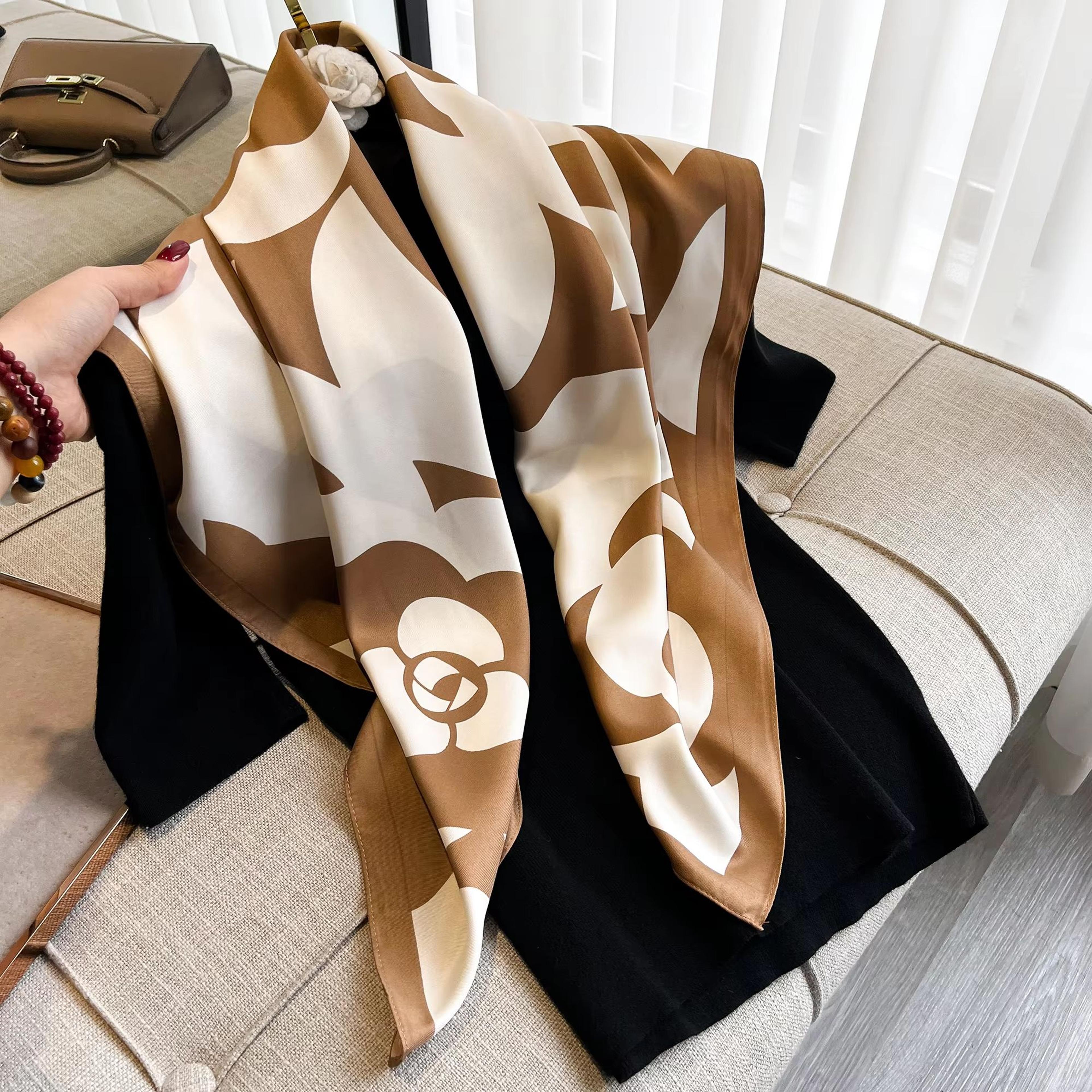 Luxury Satin Twill Square Scarf For Women  35x35in Elegant Shawl Headscarf  Neck Tie Bandana 0