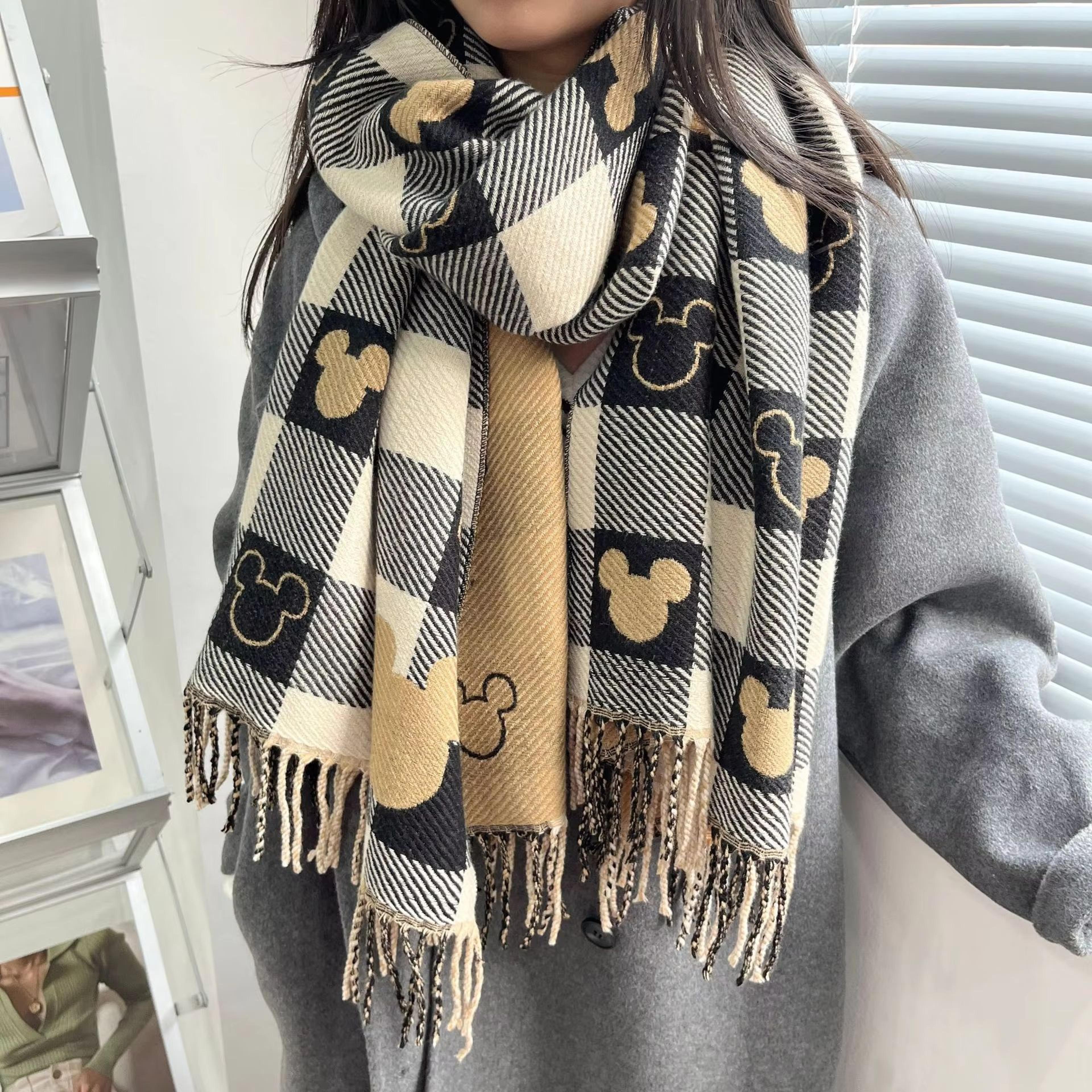 Luxury TwoSided Jacquard Pashmina Scarf  6890in Thick Warm Cashmere Shawl Wrap 7