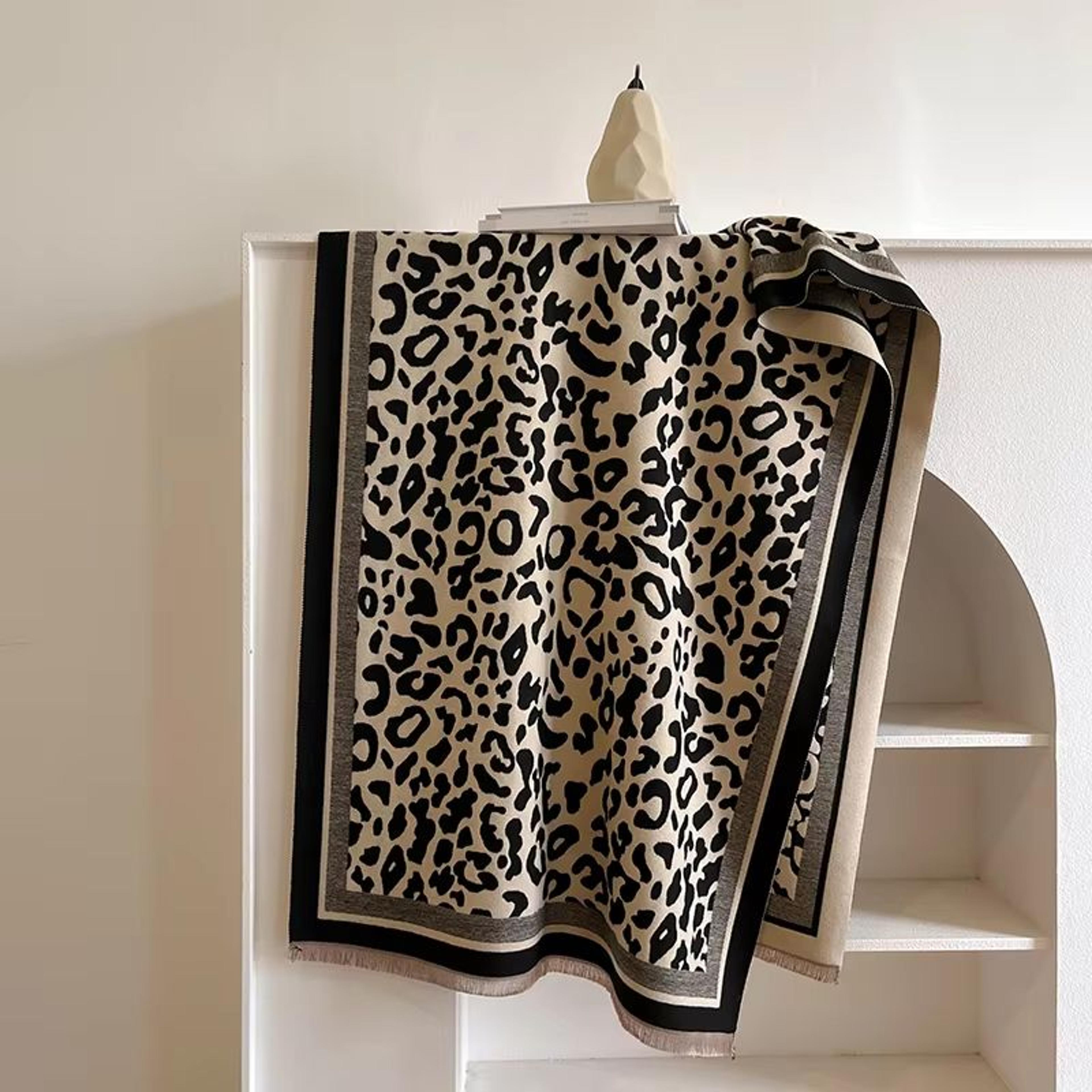 Warm Leopard Print Pashmina Scarf For Women Autumn Winter Wrap 5