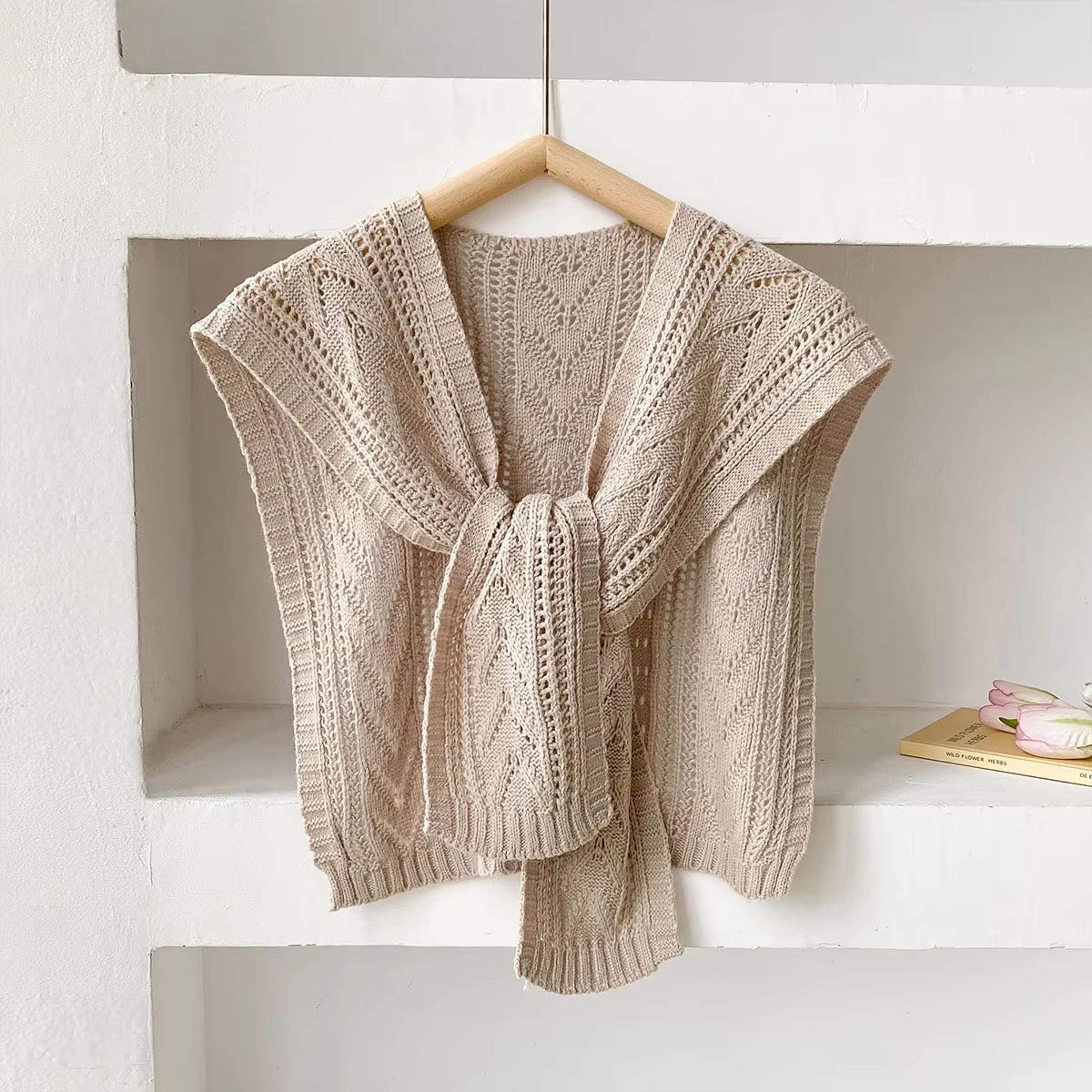 Women Lightweight Knit Neck Cape Solid Color Summer Shawl For Office Air Conditioning 12