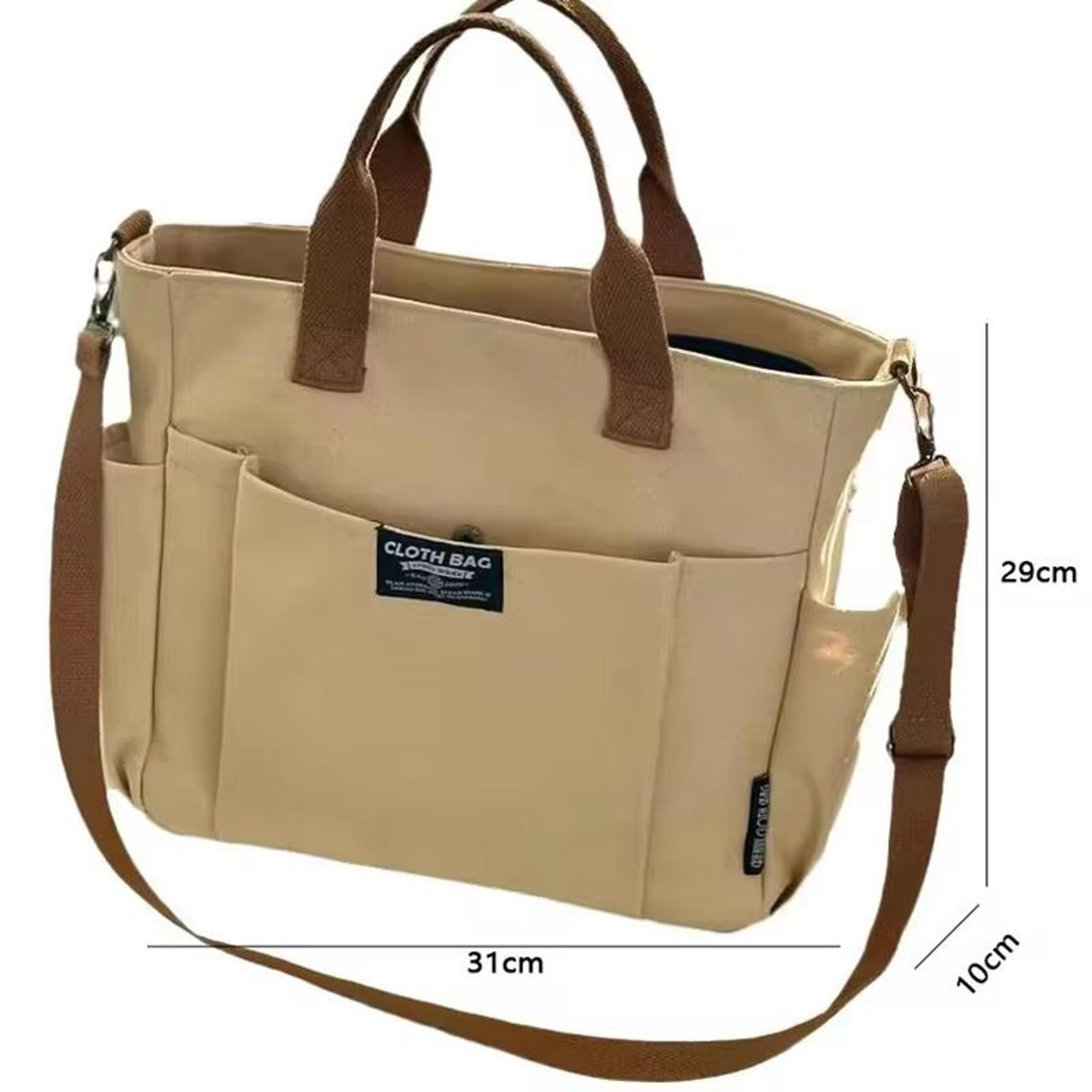 Urban Minimalist Large Capacity Canvas Crossbody Tote Bag For Women Commuting And Student Use 4
