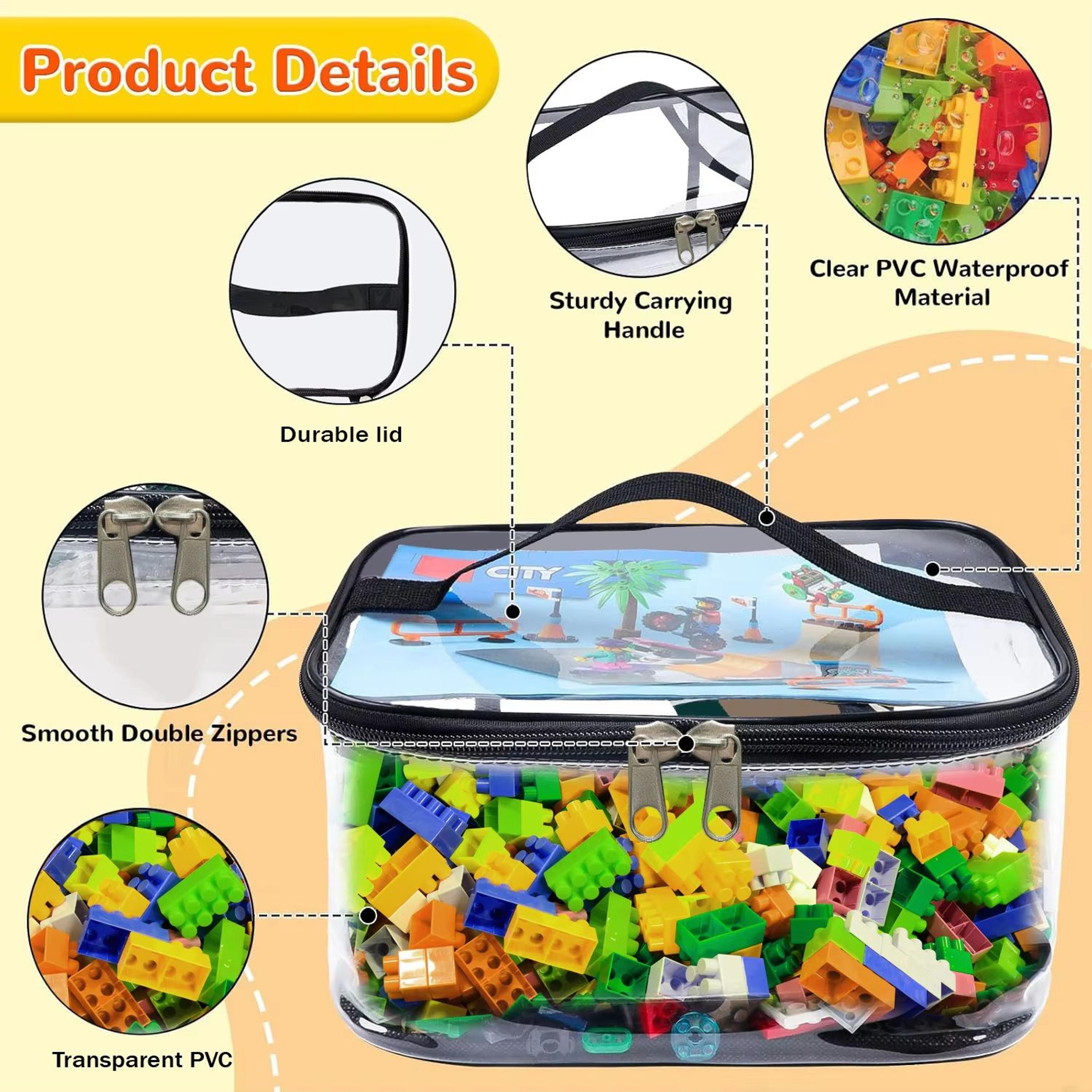 Transparent Mesh Zipper Toy Storage Bag Large Capacity Puzzle And Block Organizer For Kids 1
