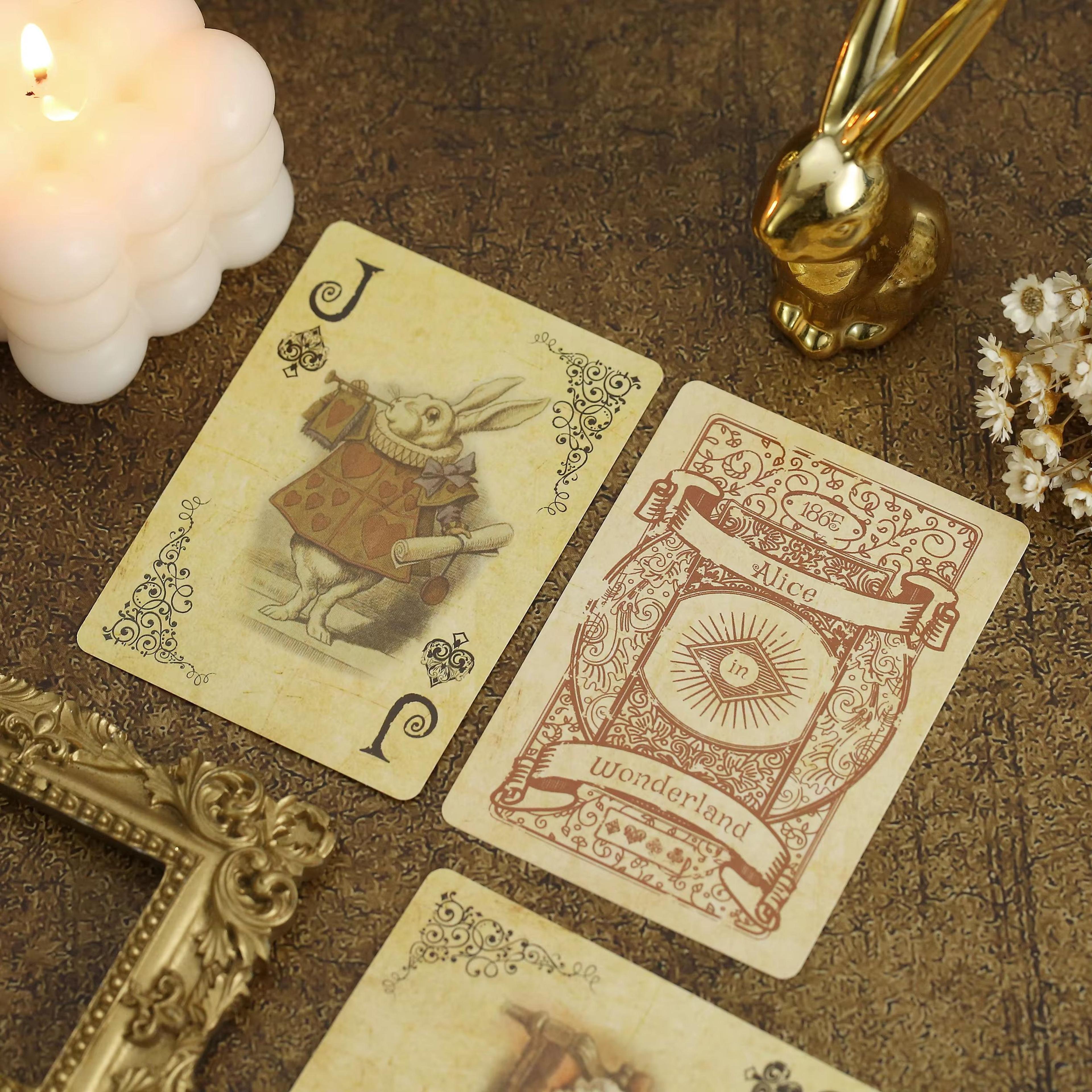 Vintage Alice In Wonderland Playing Cards Deck Retro Poker Style Collectible Set 1