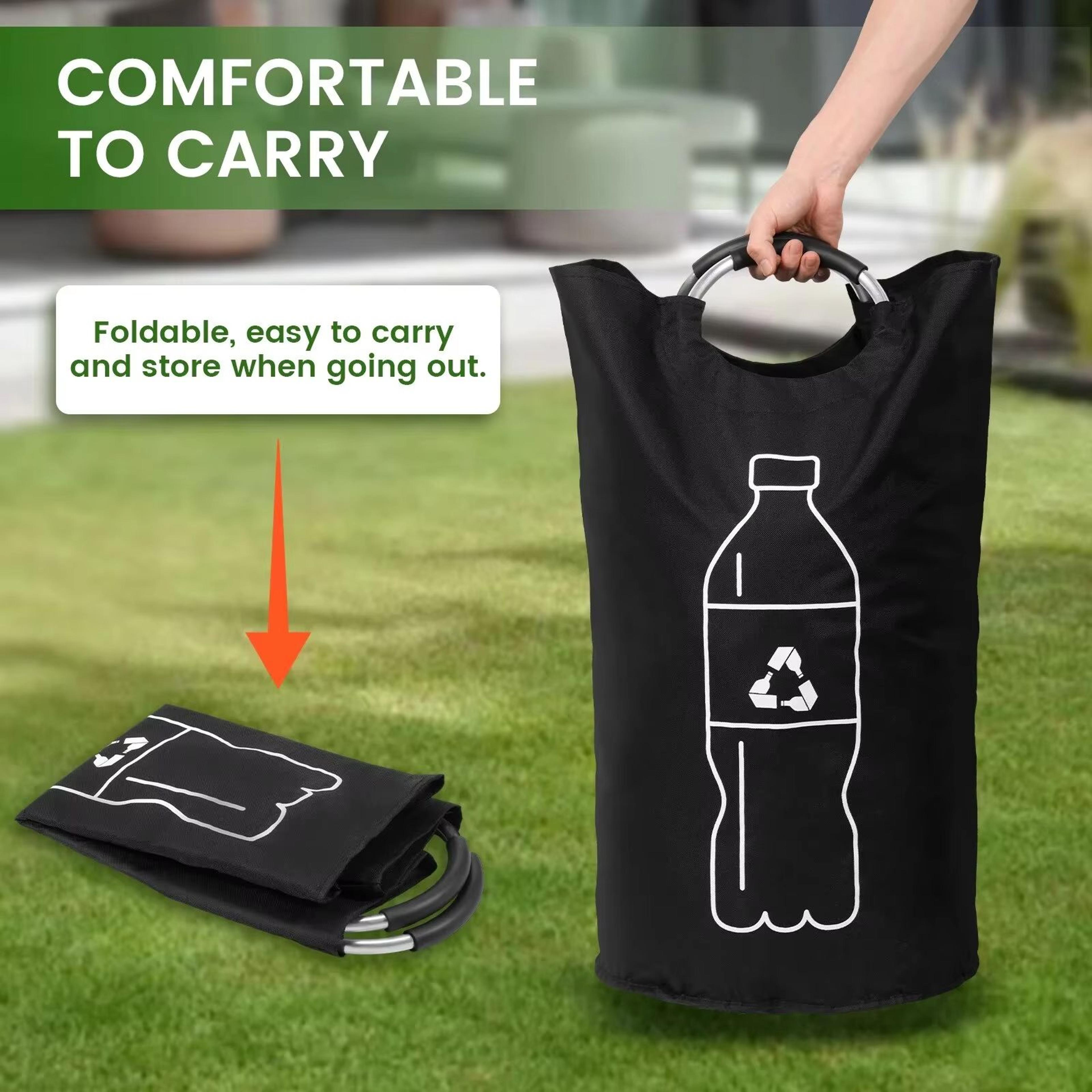 Large Capacity 82Liter Folding Storage Basket For Bottle  Waste Collection With Aluminum Handle 3