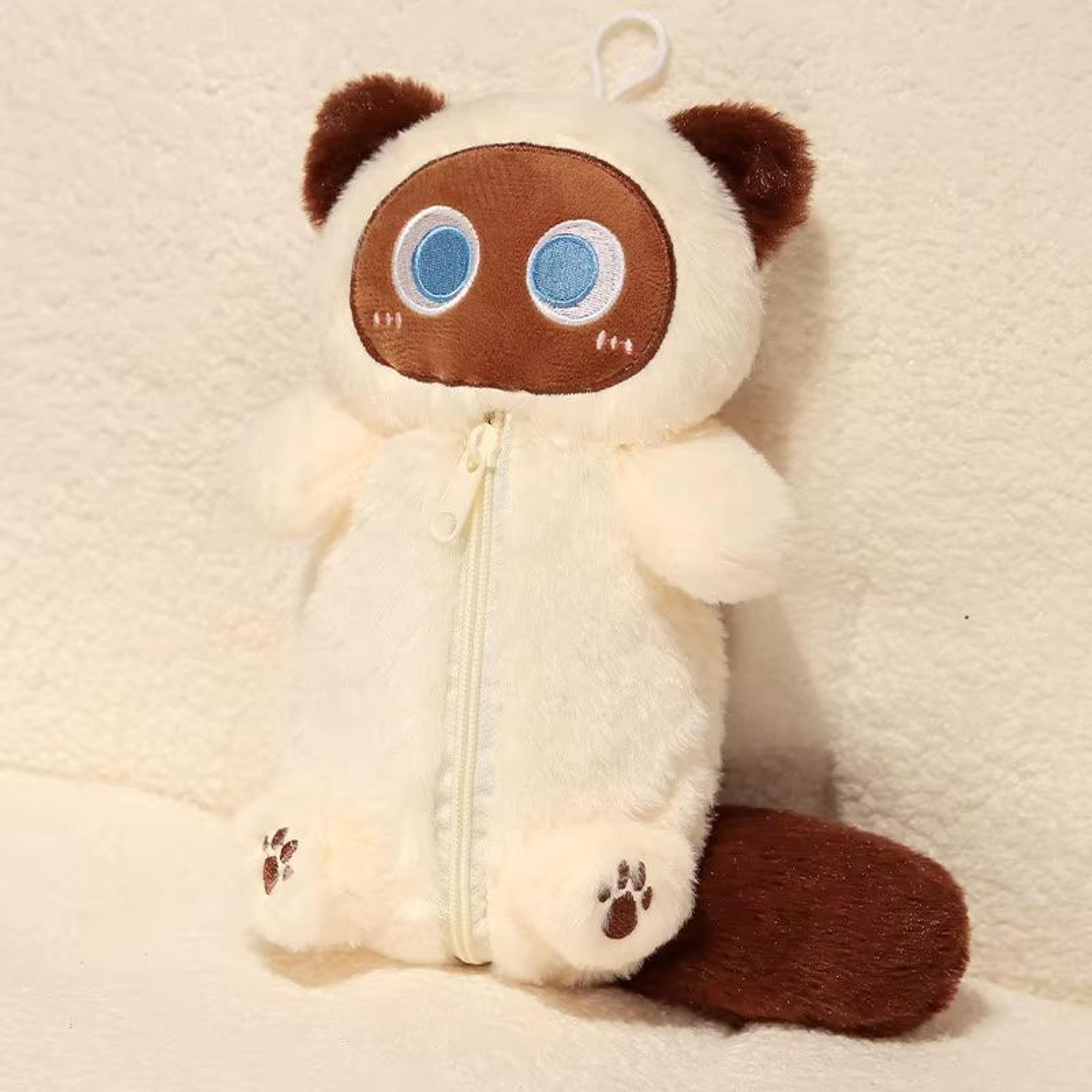 Siamese Cat Plush Pencil Case Large Capacity Stationery Bag 6