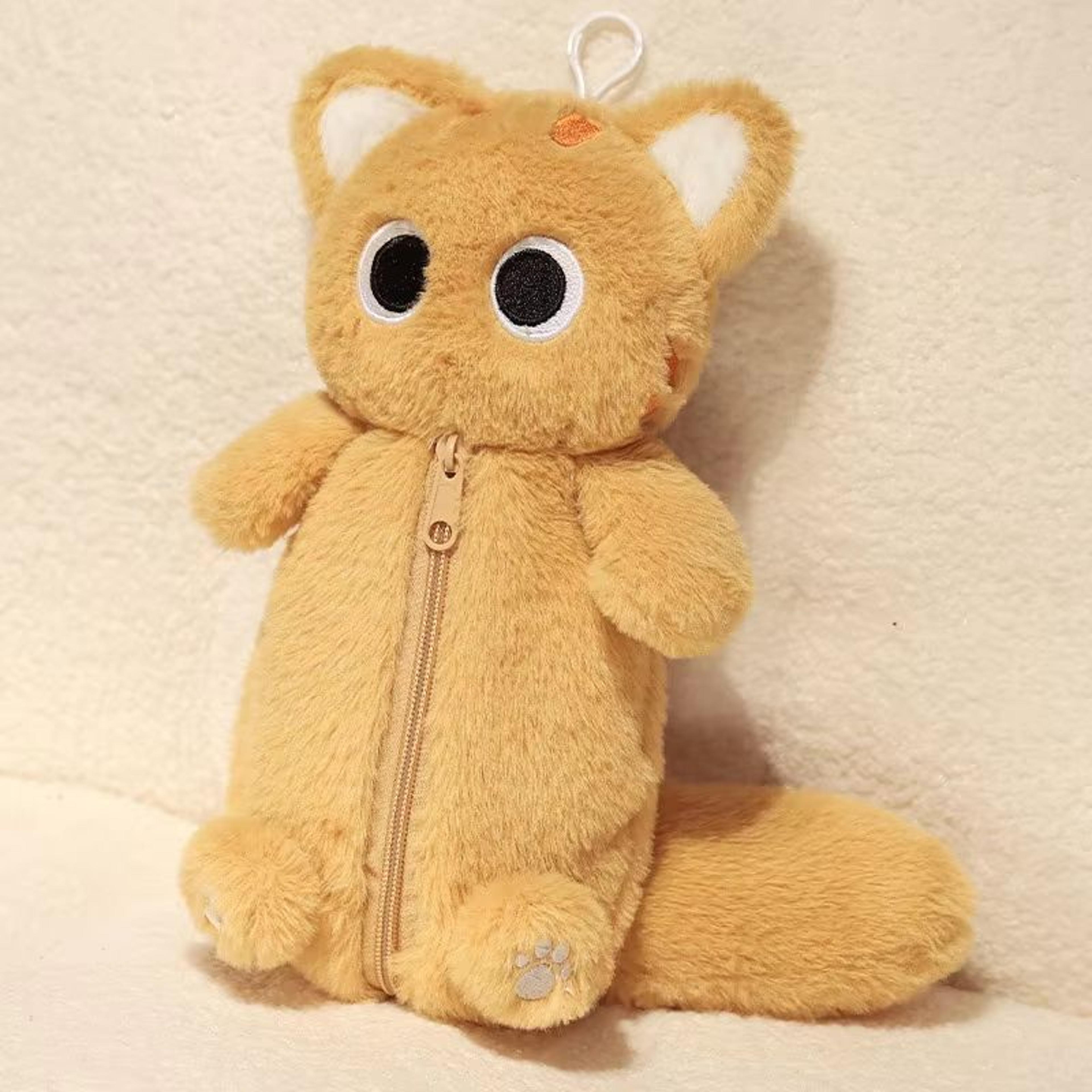 Siamese Cat Plush Pencil Case Large Capacity Stationery Bag 7
