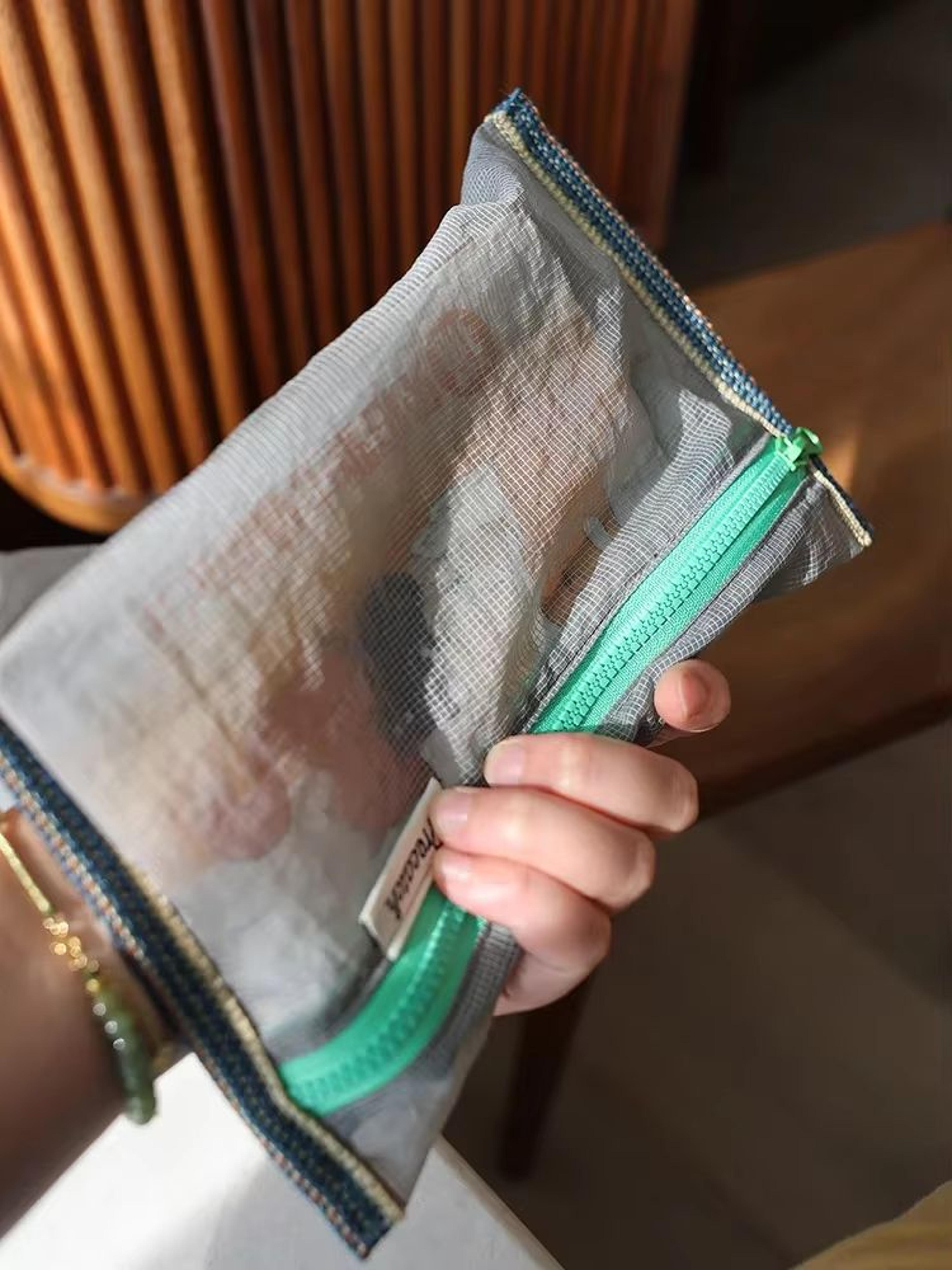 Translucent Mesh Nylon Storage Bag Portable Foldable Organizer For Travel  Stationery 6