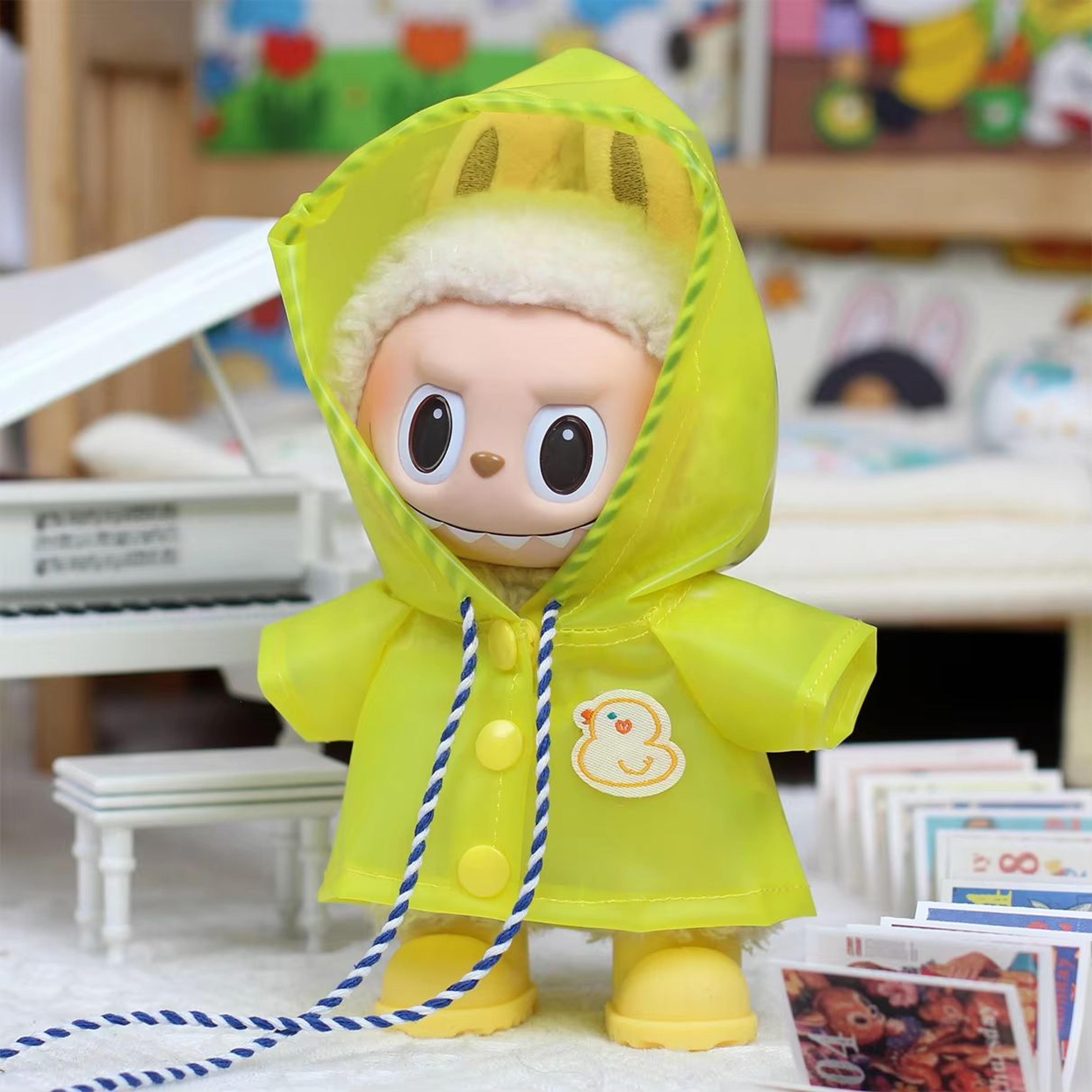 HeartPrint Macaron Doll Raincoat Outfit For 67In Dolls 4