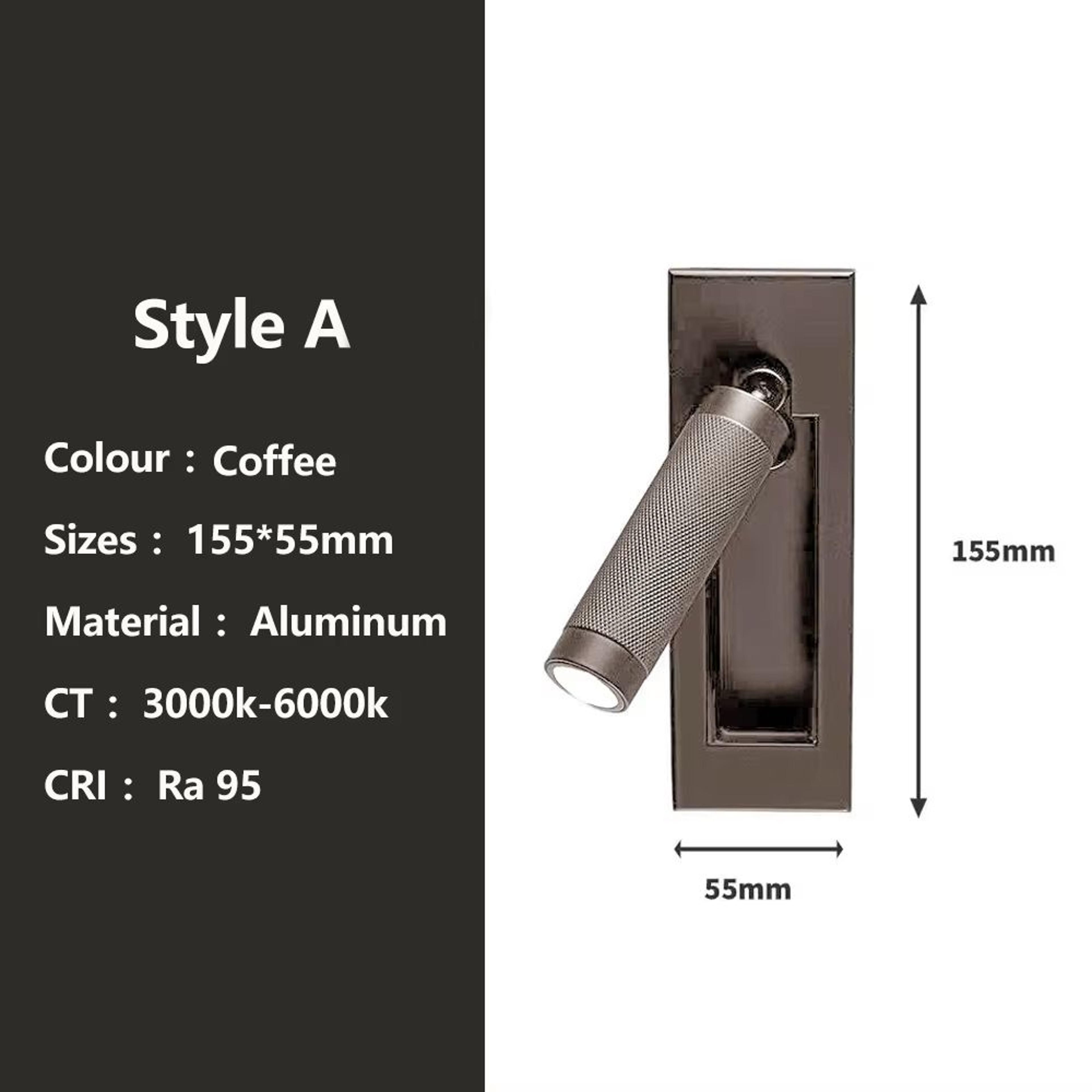 SANDIY Gold Bedside Wall Lamp With Switch  Rotatable Nordic Reading Light Sconce 9