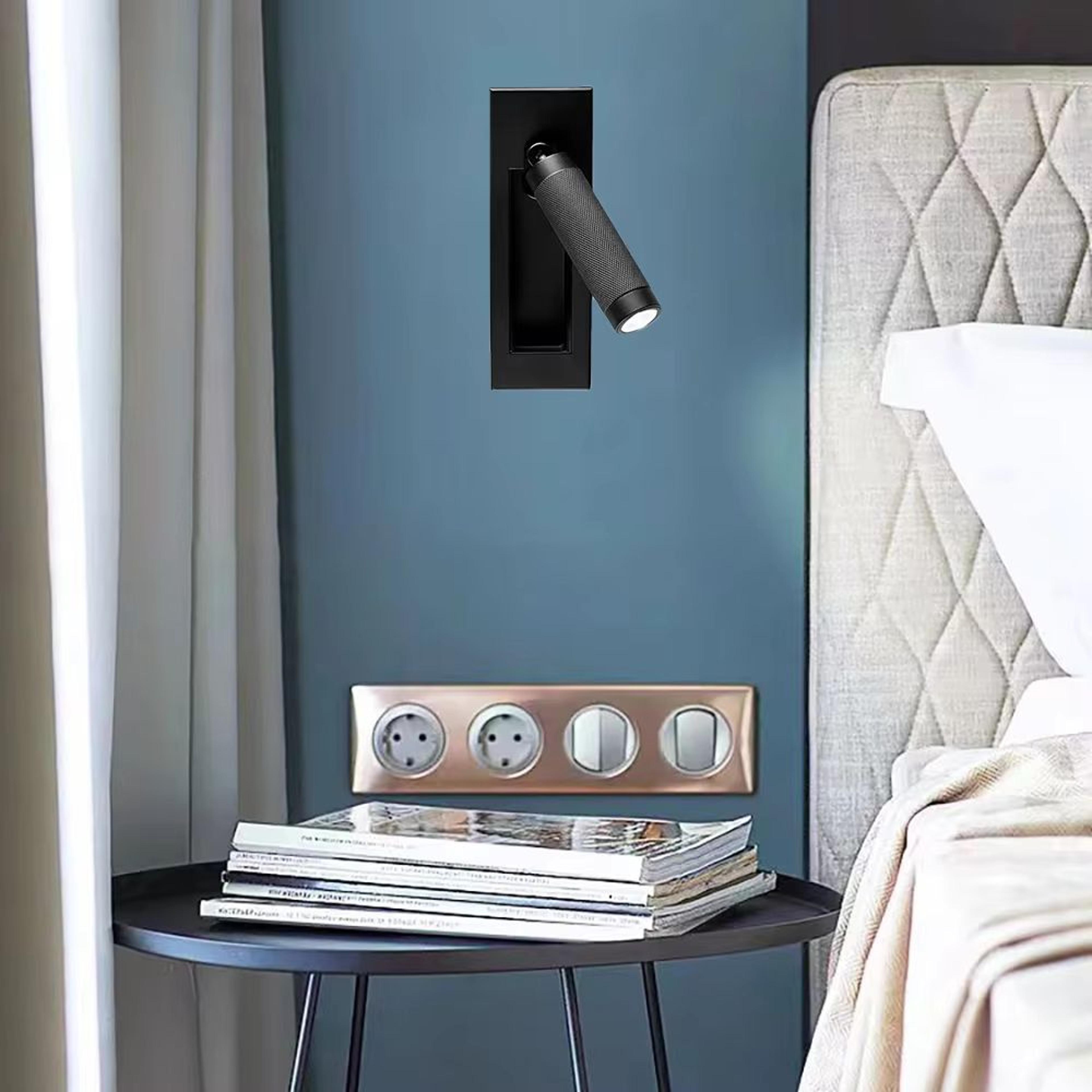 SANDIY Gold Bedside Wall Lamp With Switch  Rotatable Nordic Reading Light Sconce 5