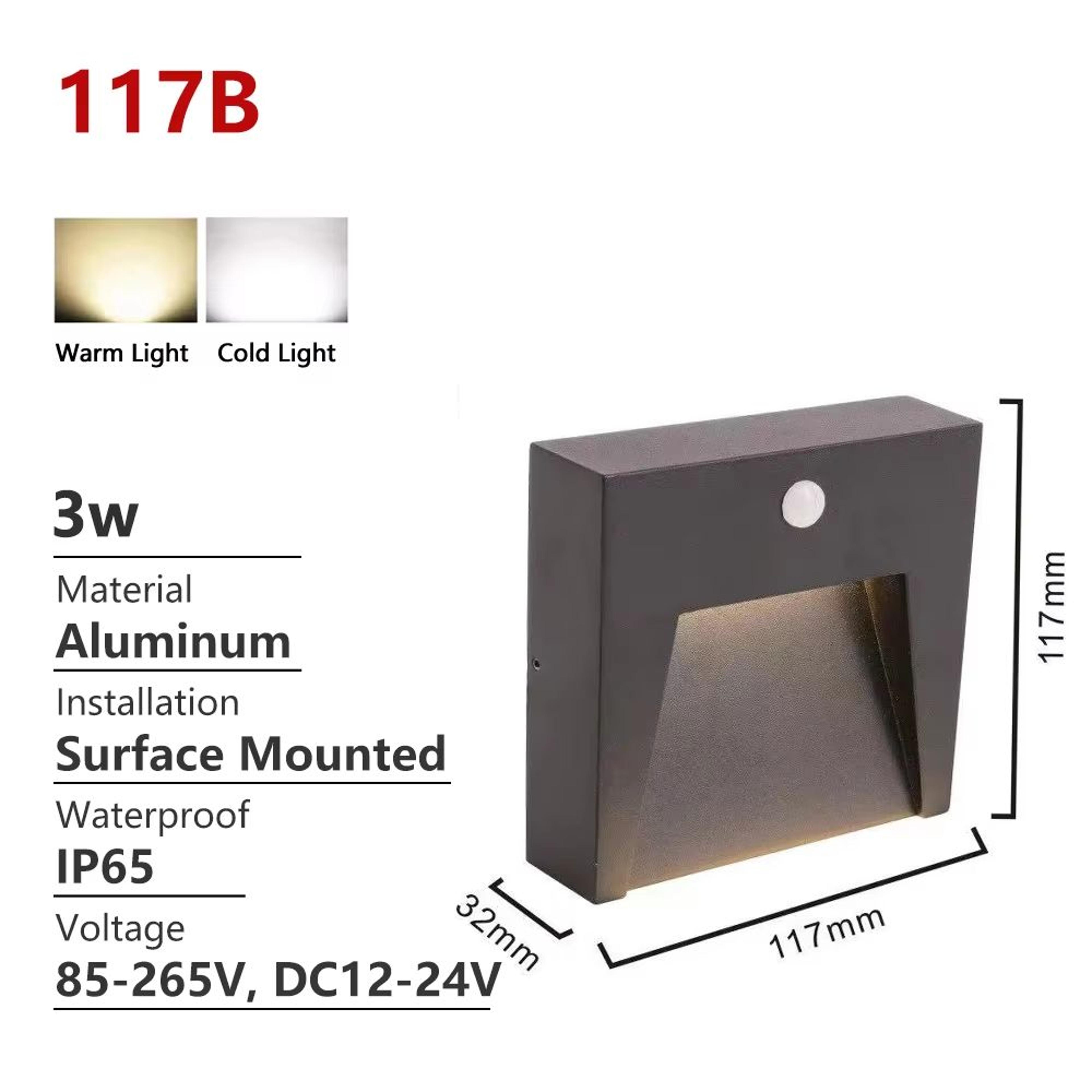 SANDIY Outdoor Motion Sensor Wall Light  Waterproof LED Stair  Garden Sconce 110220V 10