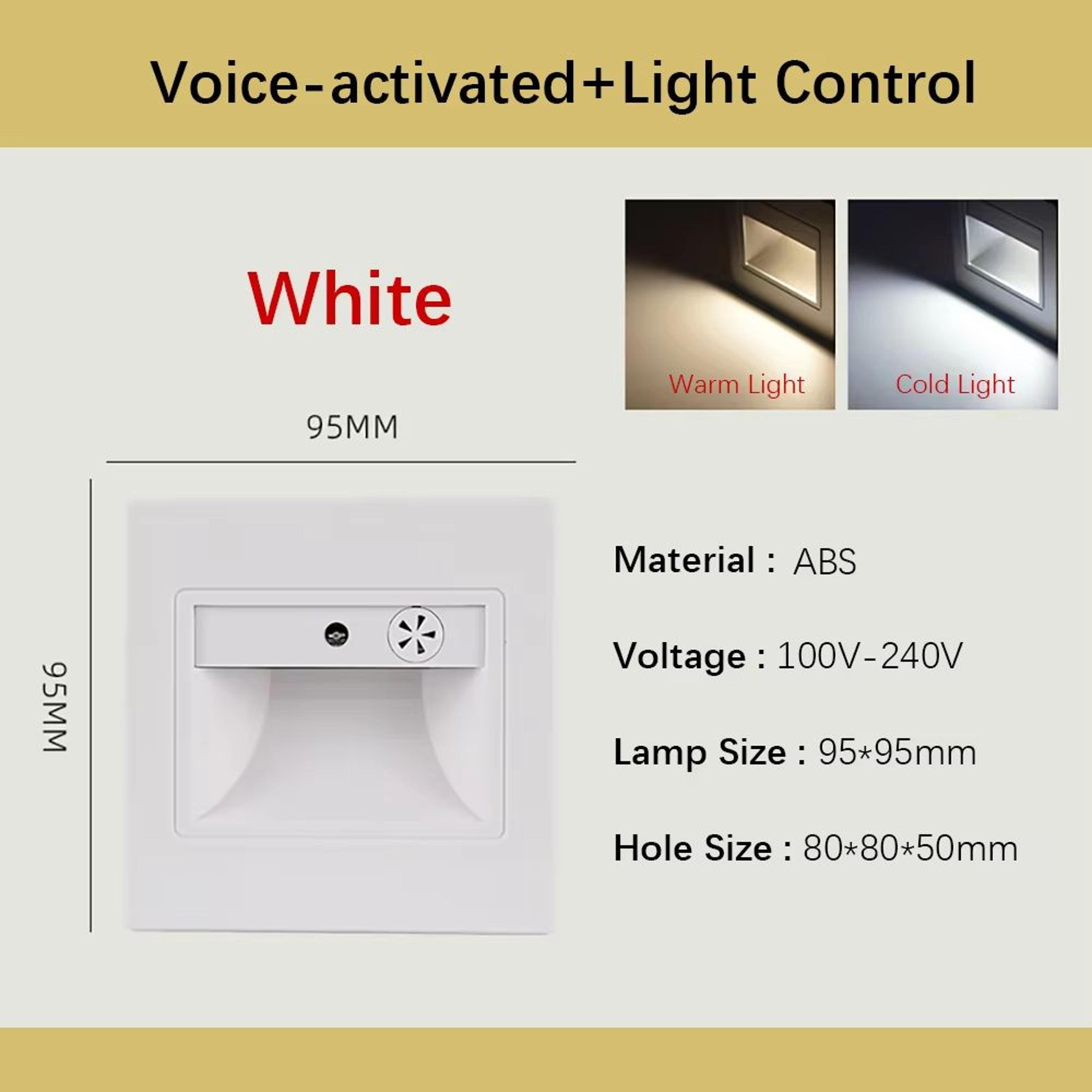 Smart Motion Sensor Recessed Stair  Wall Light With Voice Activation 16