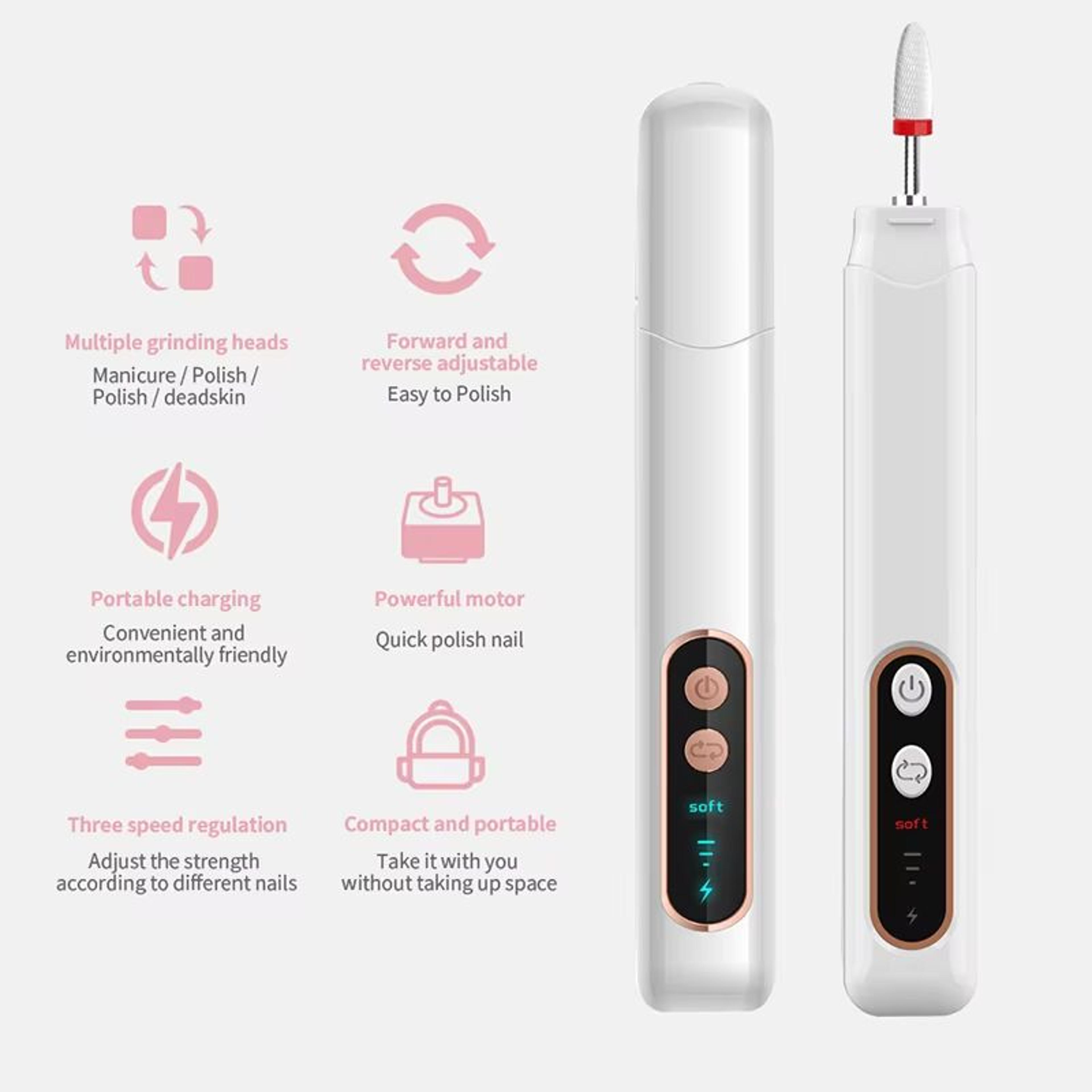 Cordless Electric Nail File  Professional Manicure Pedicure Kit For Hand And Foot Care 1