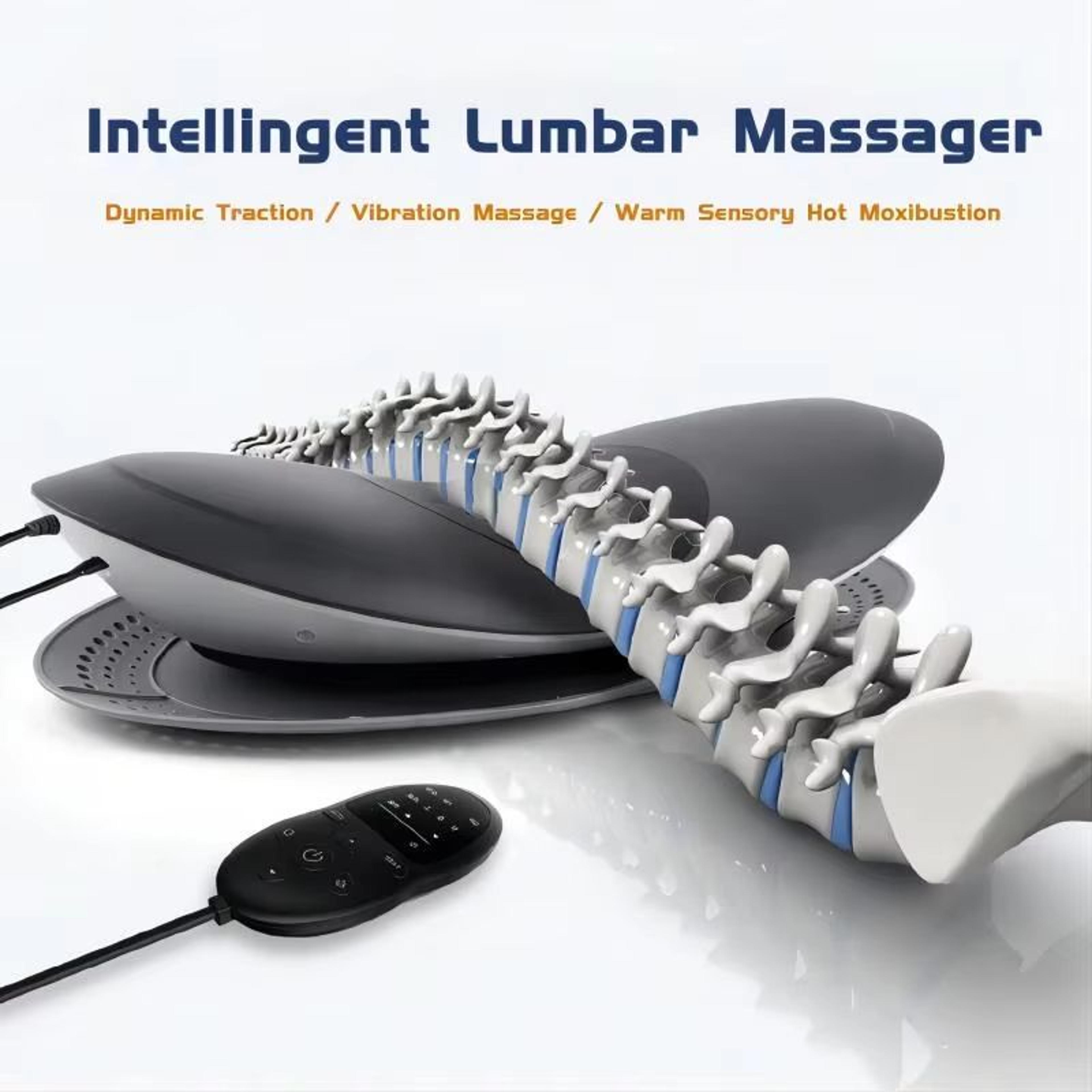Electric Lumbar Traction Massager With Vibration Heat  Spine Support For Back Relaxation 2
