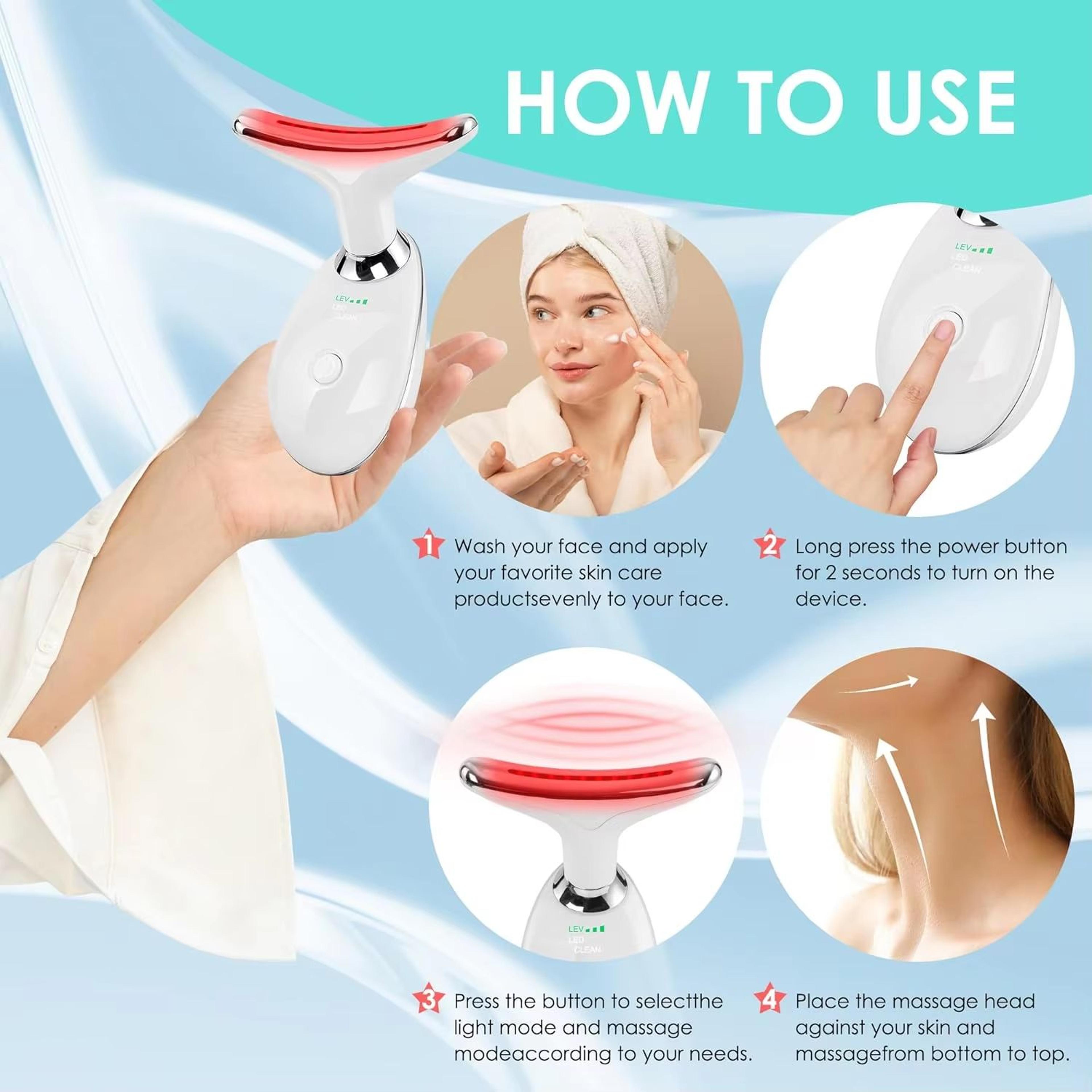 7Color LED Facial Massager  Red Light Therapy Wand For Face And Neck Sculpting 3