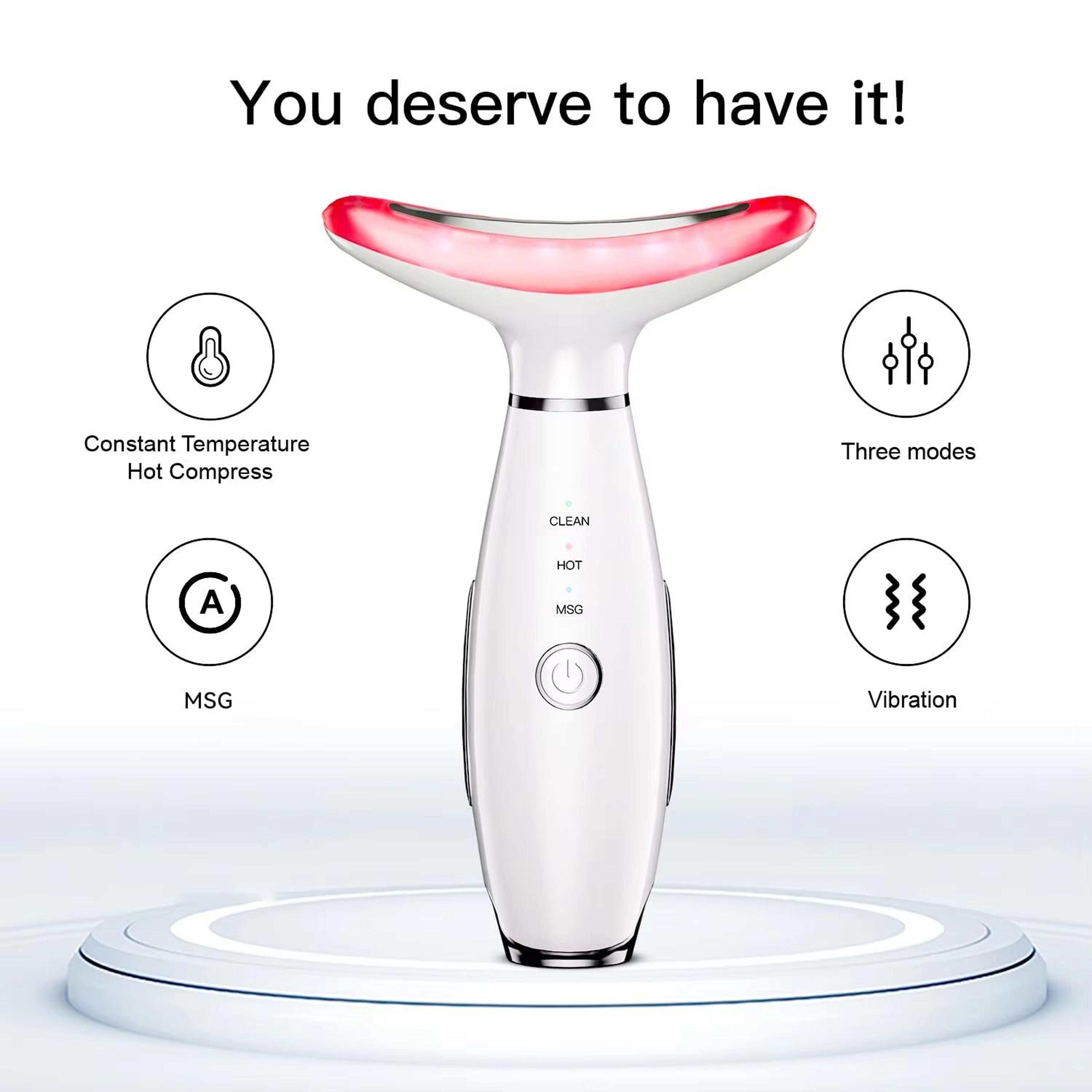 3in1 EMS Neck  Facial Beauty Device With LED Thermal Lift And Vibration For Double Chin Reduction 1