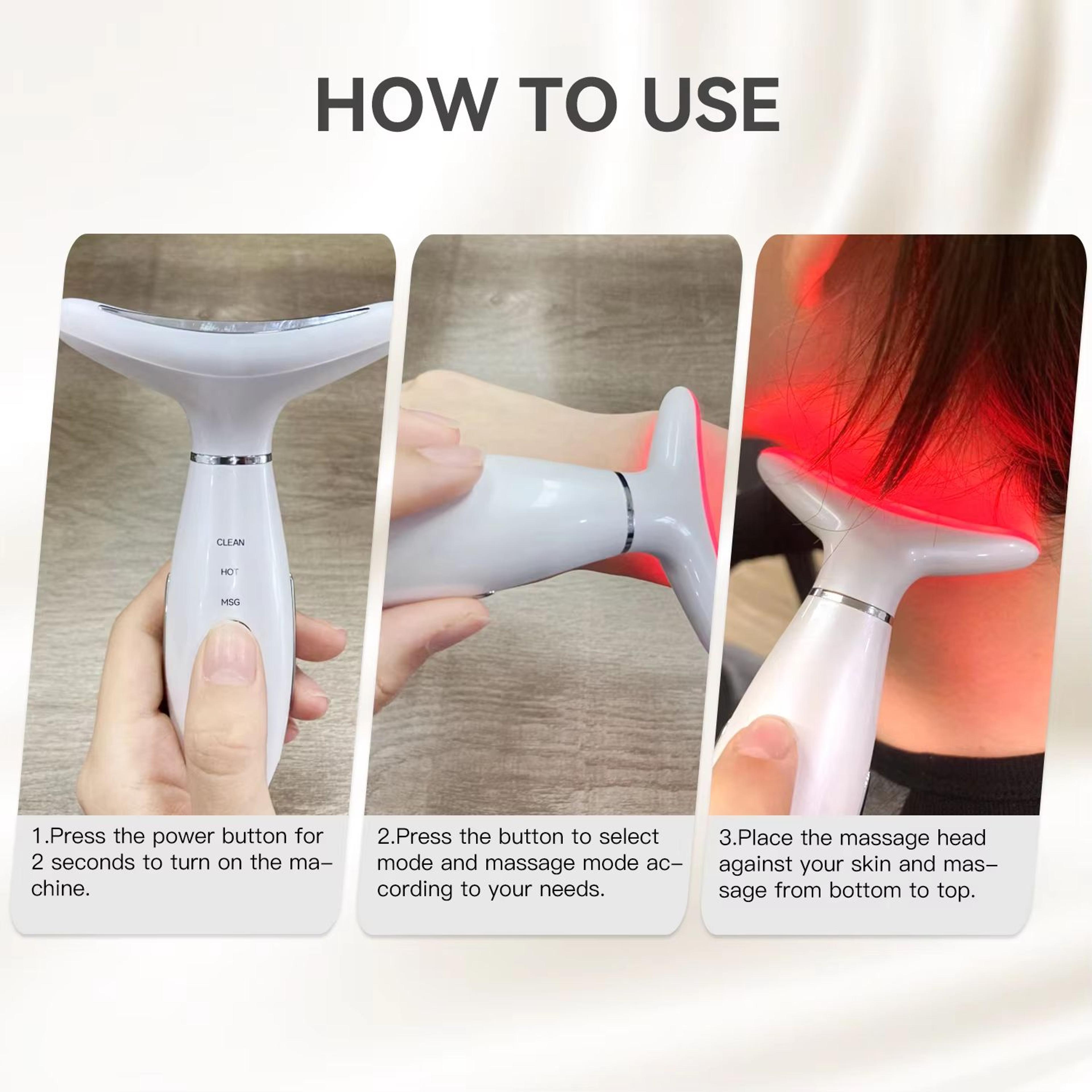 3in1 EMS Neck  Facial Beauty Device With LED Thermal Lift And Vibration For Double Chin Reduction 5