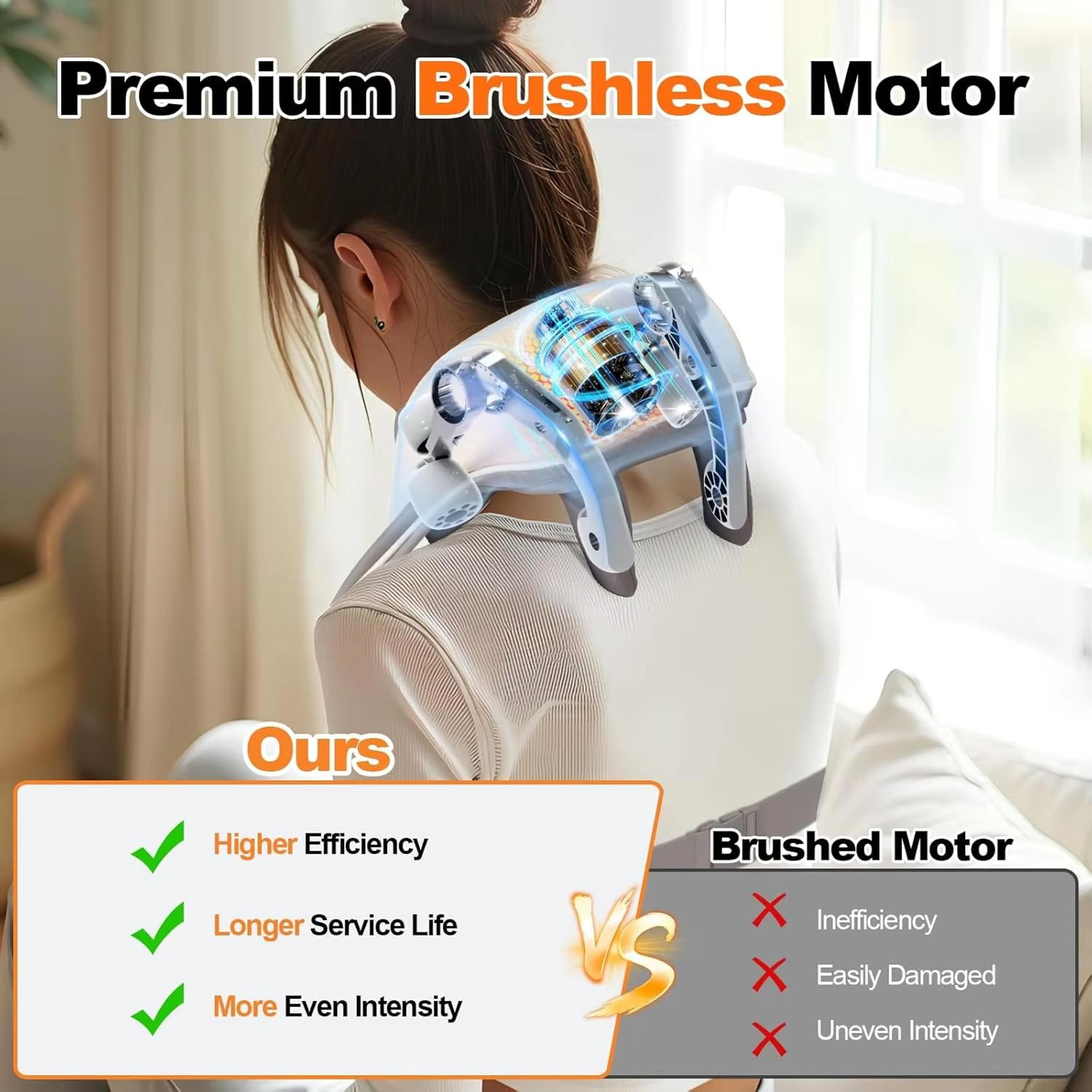 Wireless 6D Deep Tissue Neck Shoulder  Back Massager Pillow With Brushless Motor And Heat Therapy 1