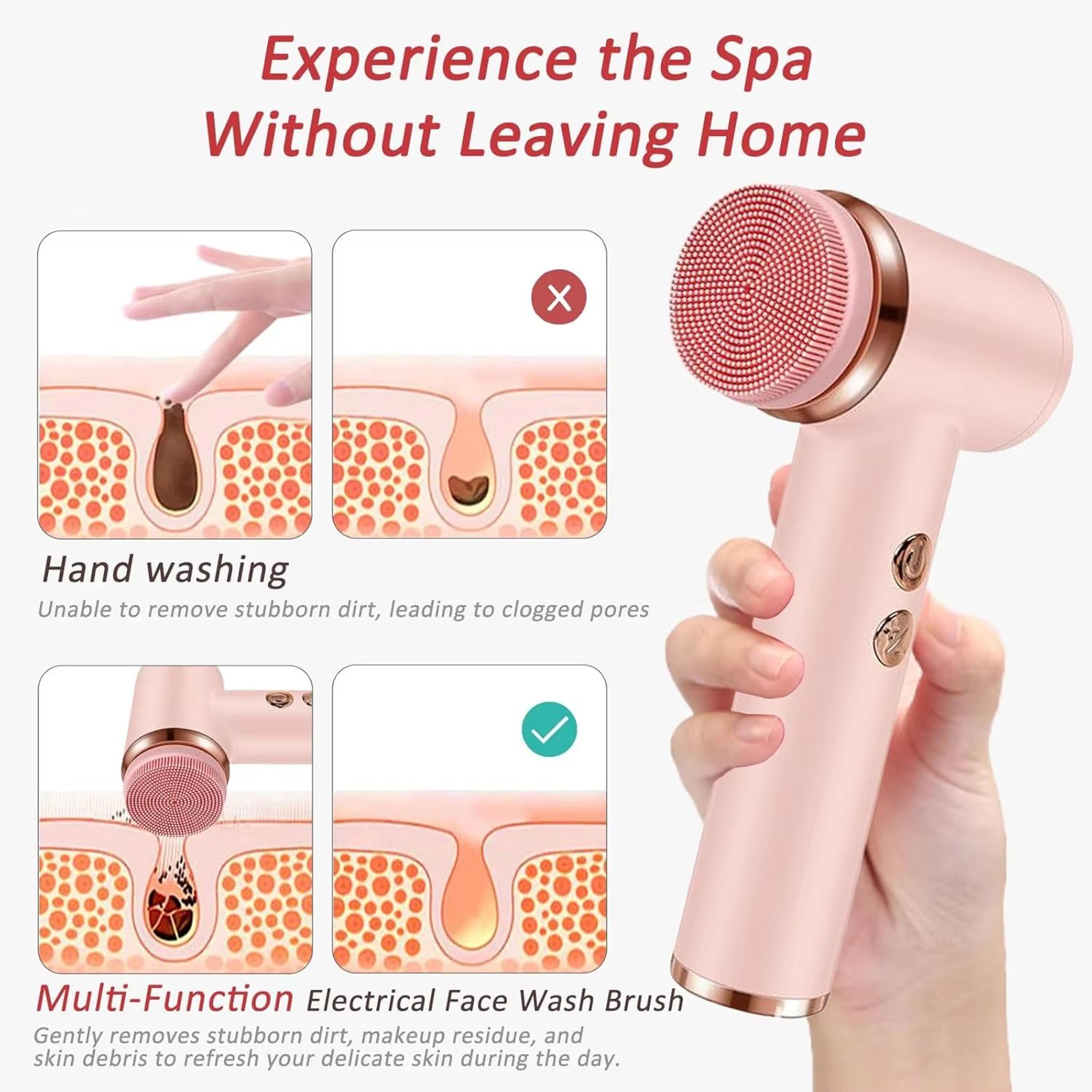 4in1 Electric Facial Cleansing Brush  Waterproof Portable Face Scrubber For Deep Cleansing Exfoliat 1