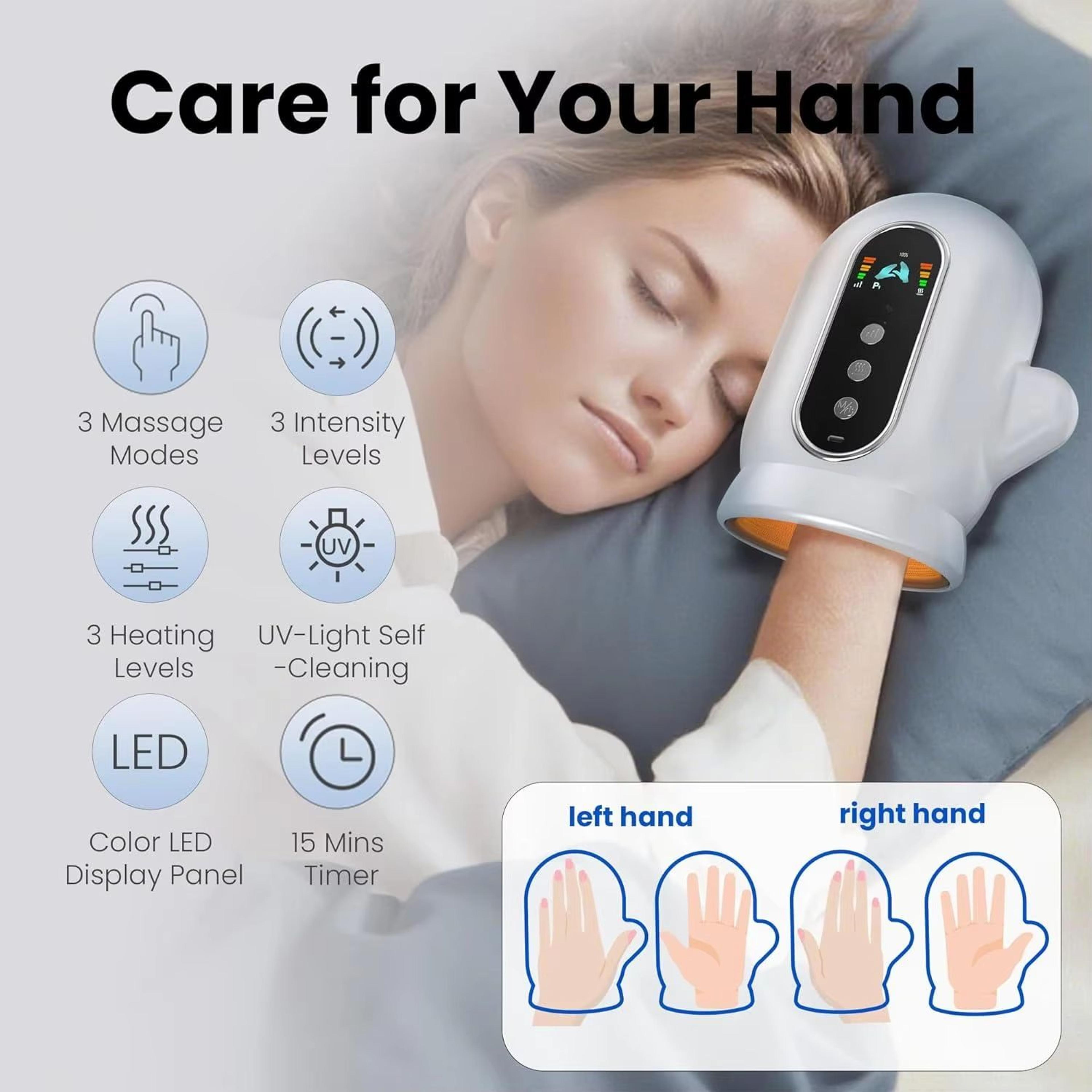 Electric Hand Massager With Airbag Compression And Automatic UV Cleaning For Wrist Palm And Finger  1