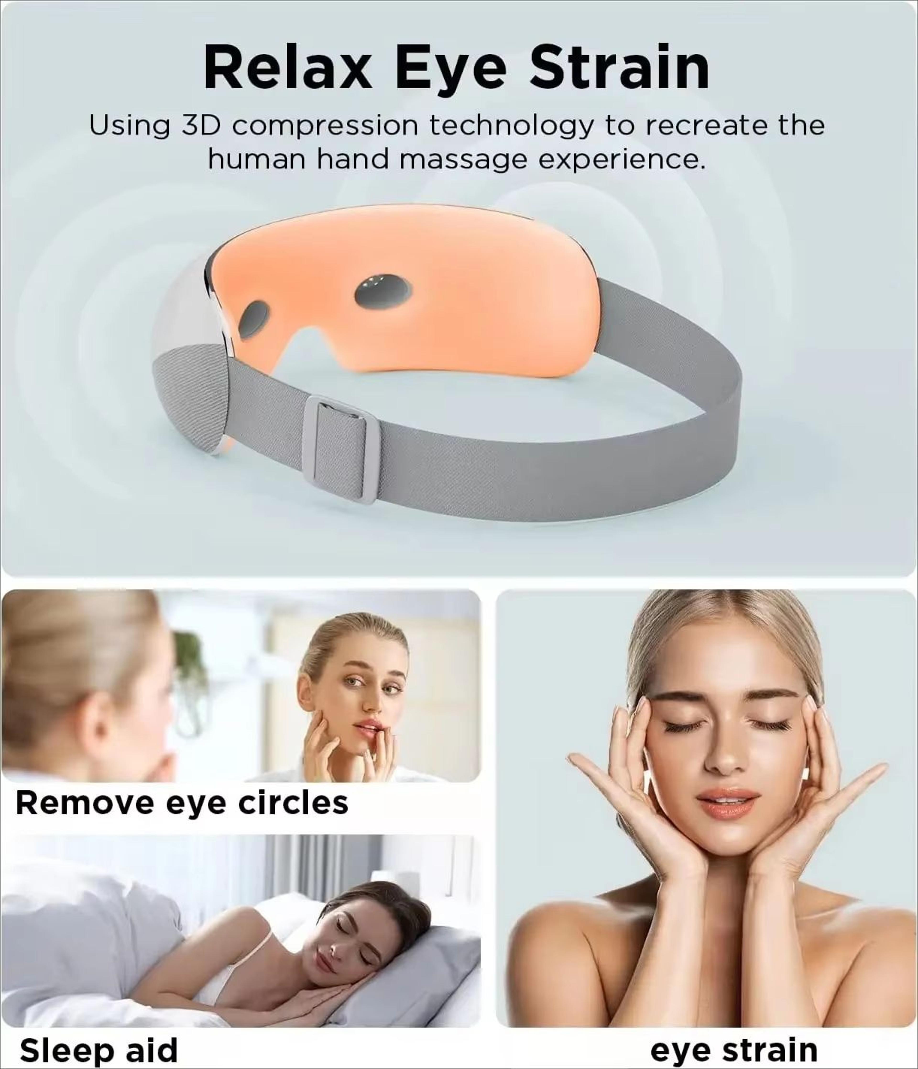 Portable Visible Eye Massager With Bluetooth Music And 4 Mode Massage For Eye Care And Sleep 5