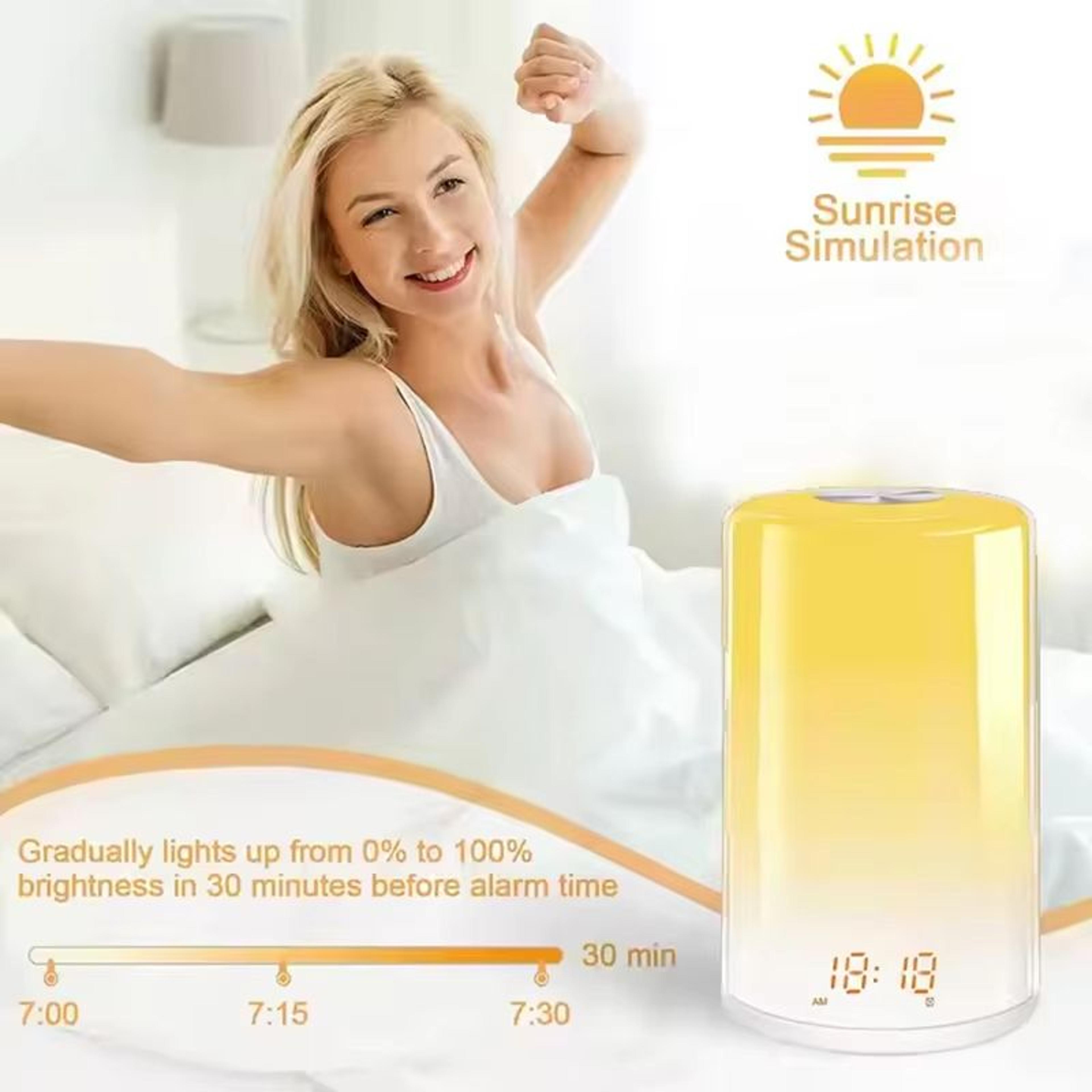 Sunrise Alarm Clock With Wake Up Light Natural Sounds  Touch Control 3