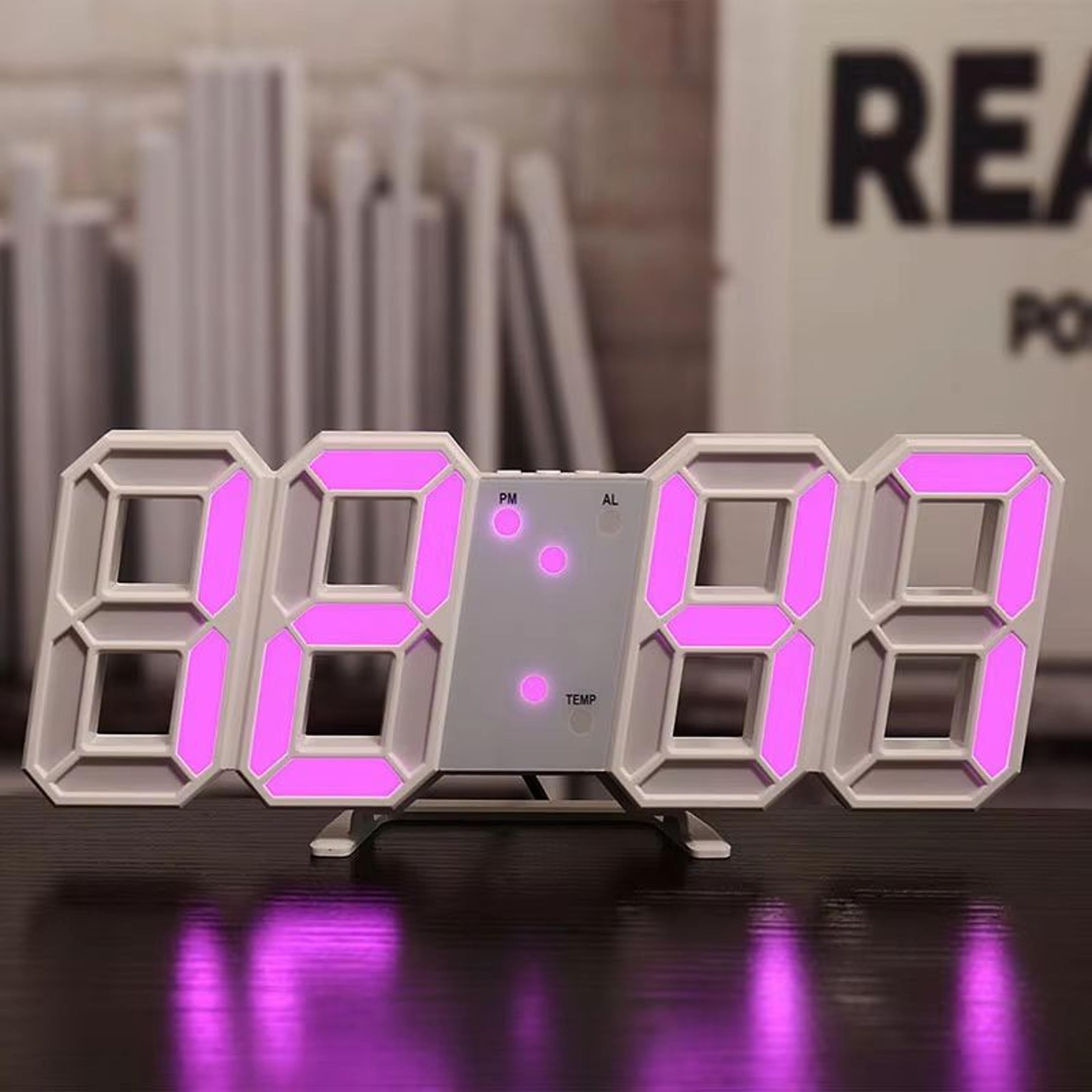 3D LED Digital Alarm Clock With Time Date And Temperature Display 0