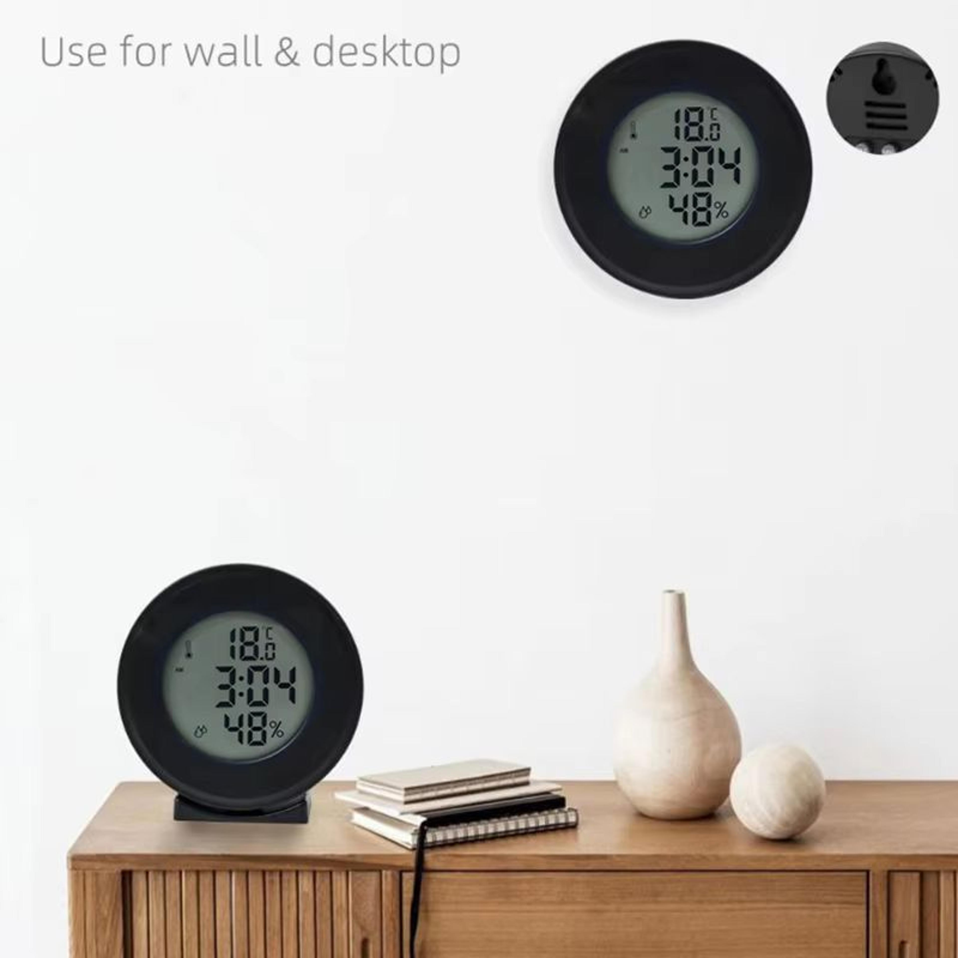 Digital LCD Travel Alarm Clock With Temperature And Hygrometer For Desk Or Wall 1