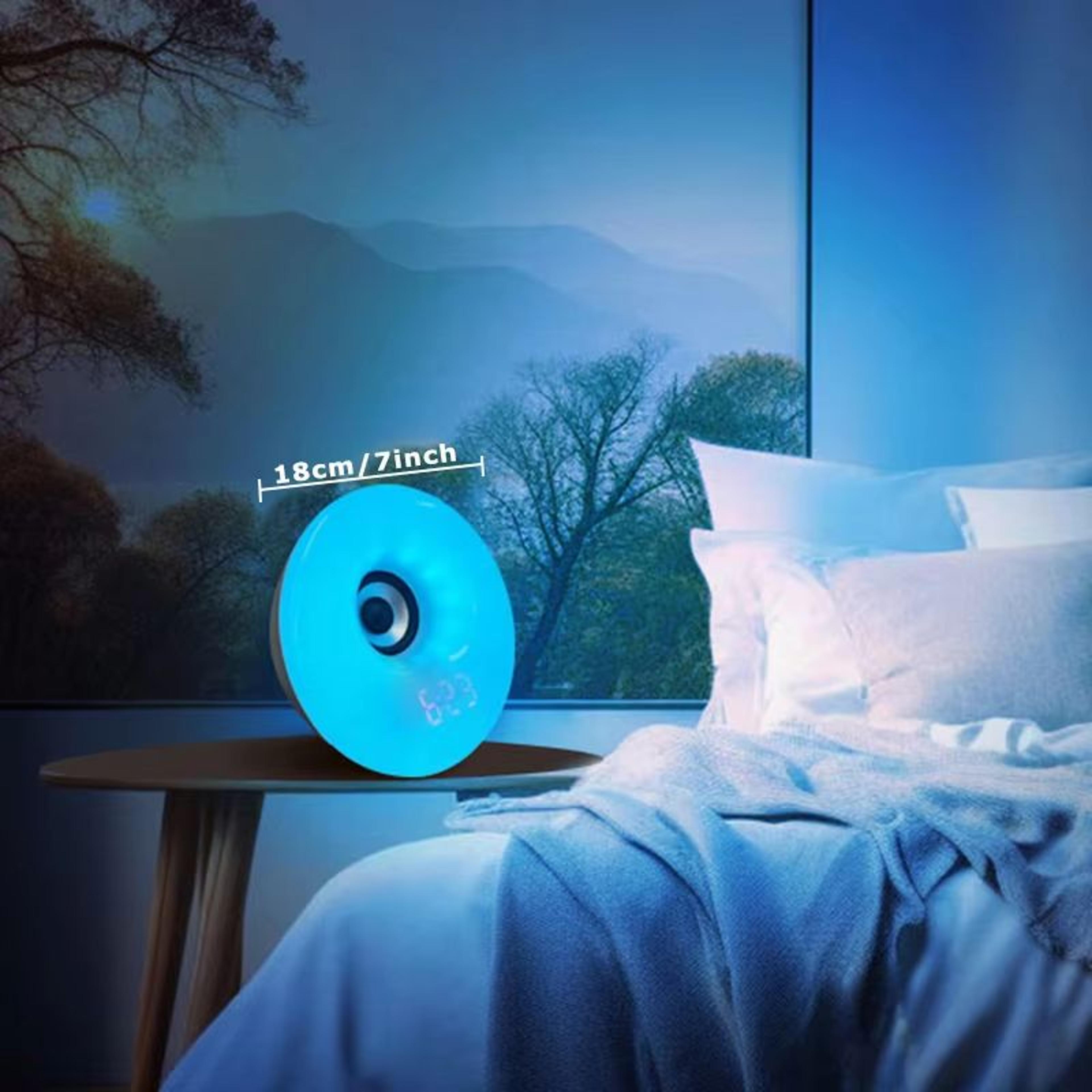 Bluetooth Speaker Wake Up Light Alarm Clock With SunriseSunset Simulation Colorful Night Light And  5