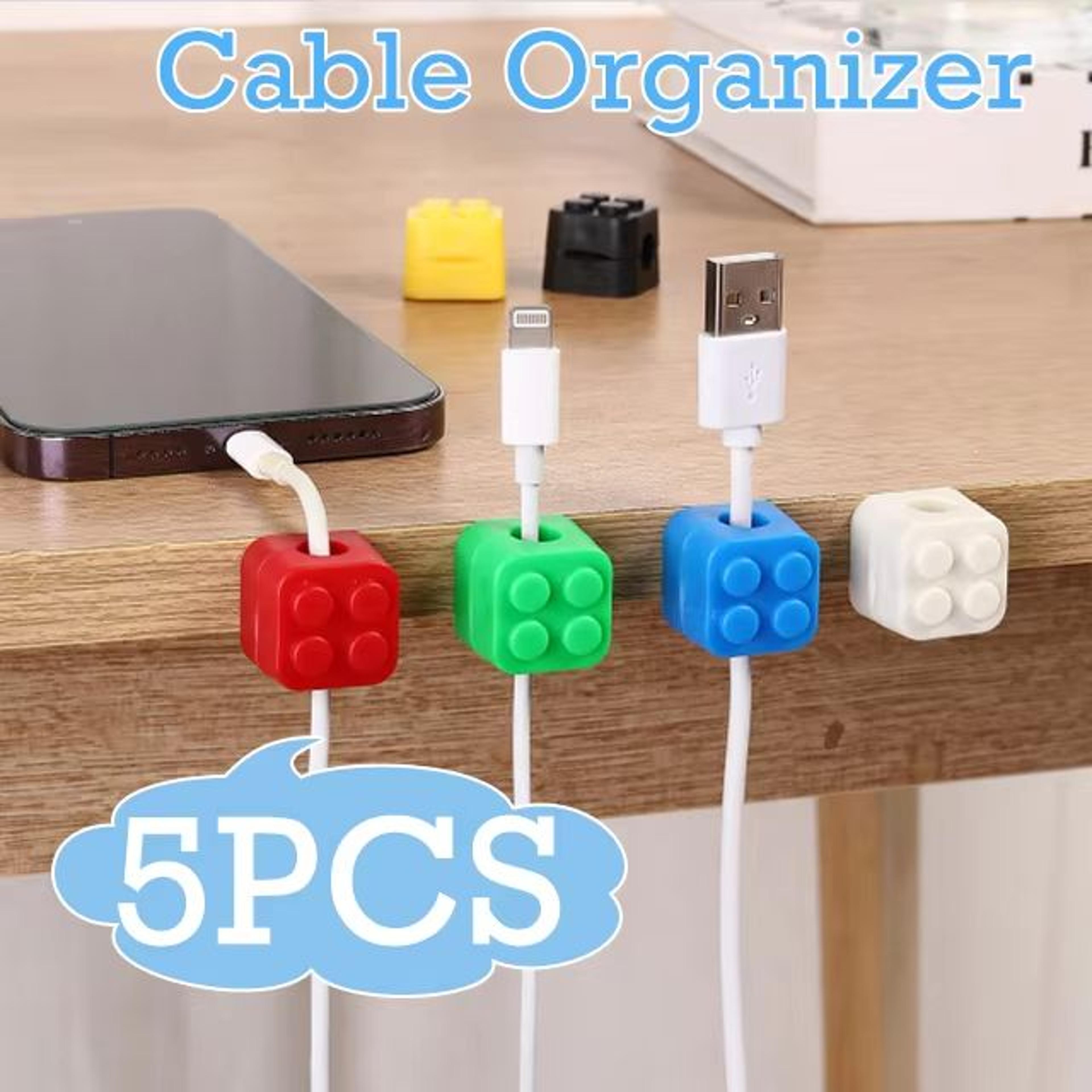 5PCS Building Block Cable Organizer SelfAdhesive Clips For Charging Cable Earphones And More 0
