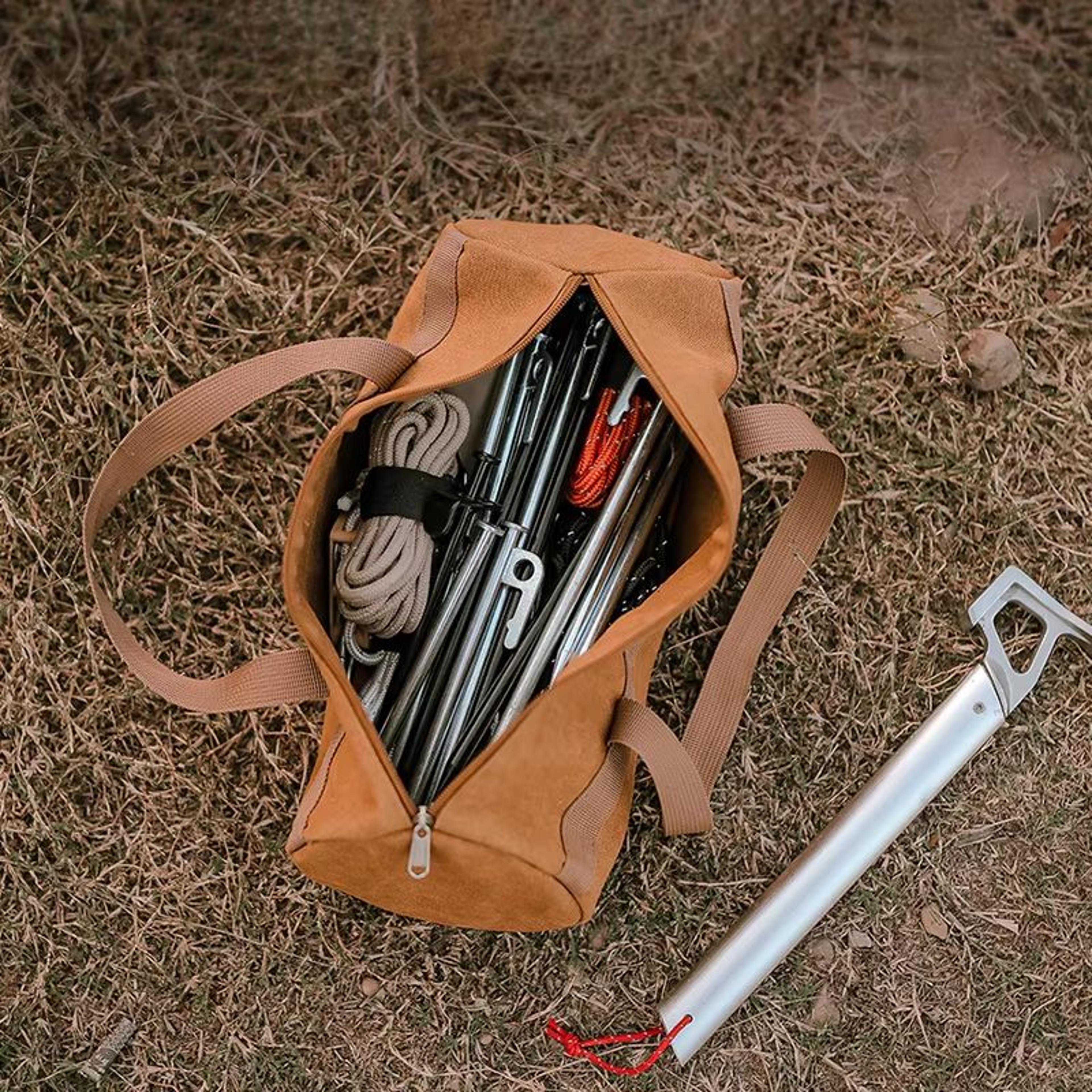 Tent Pegs Storage Bag With Handle  Portable Ground Nail Tool Bag For Camping 1