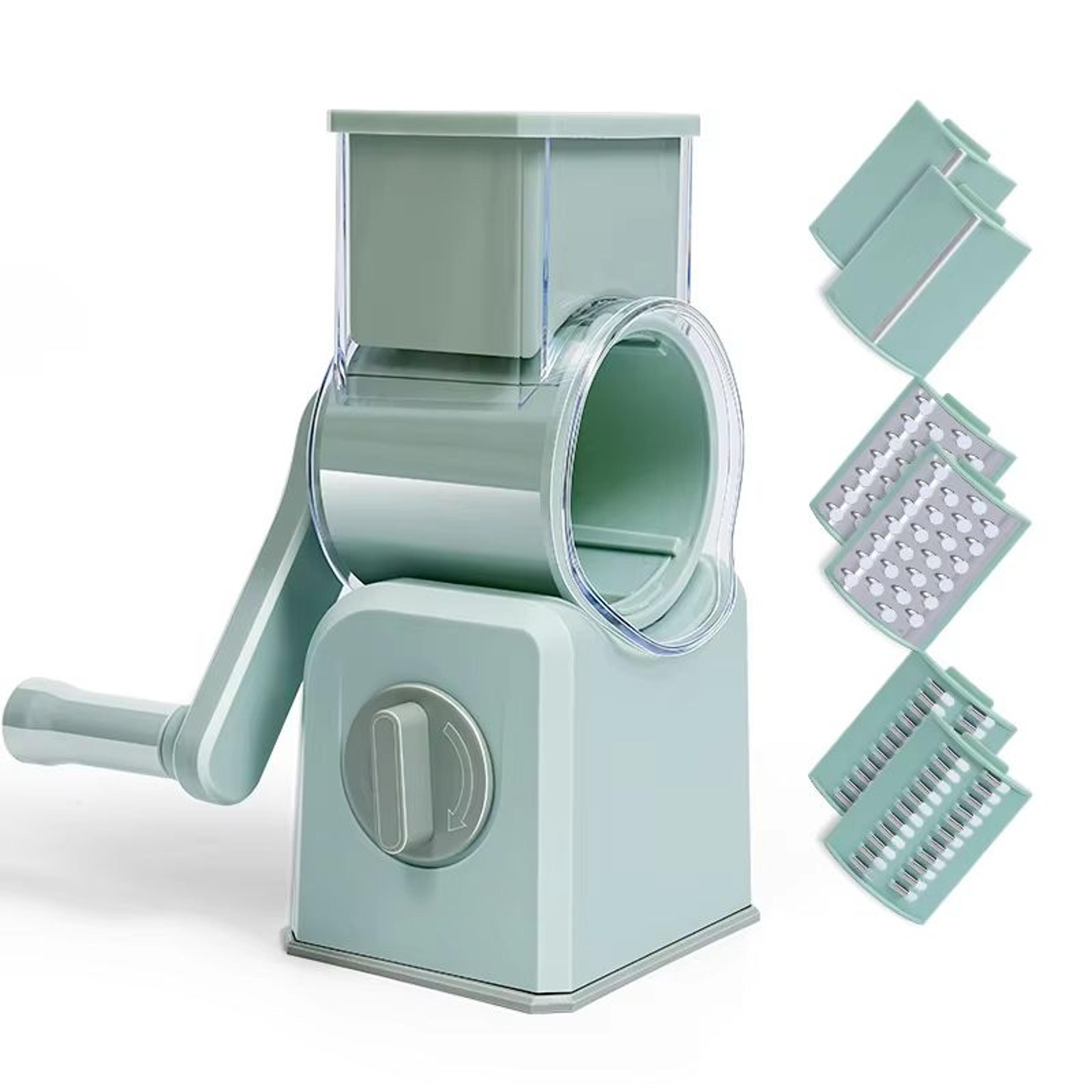 Manual Drums Vegetable Cutter With 3 Blades  Multifunctional Slicer For Potatoes Carrots Garlic And 6