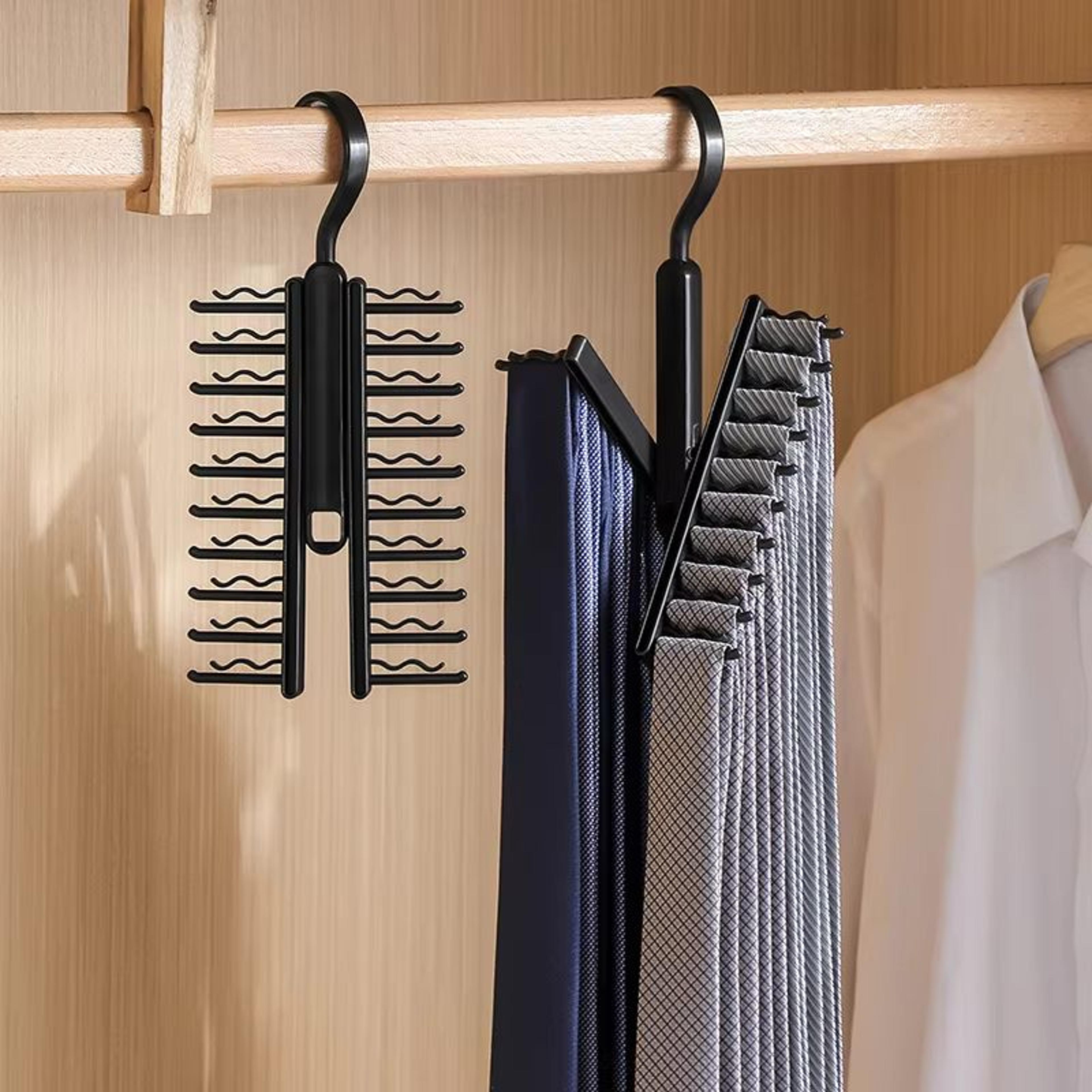 Adjustable Rotating Tie And Belt Storage Rack Closet Organizer For Ties Scarves And Accessories 4