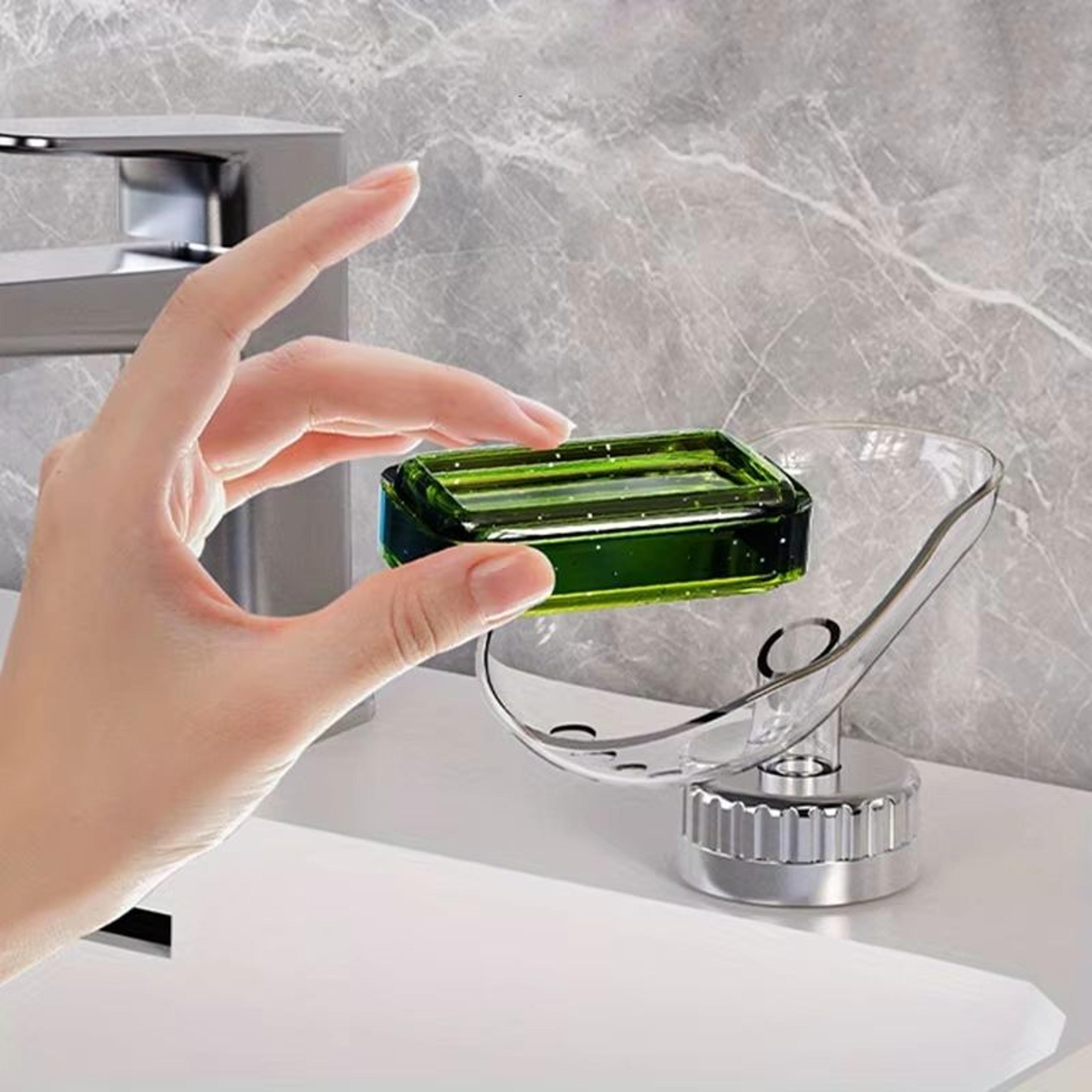 PunchFree Suction Cup Soap Dish Plastic Bathroom Soap Tray Portable Soap Drying Rack For Bathroom A 3