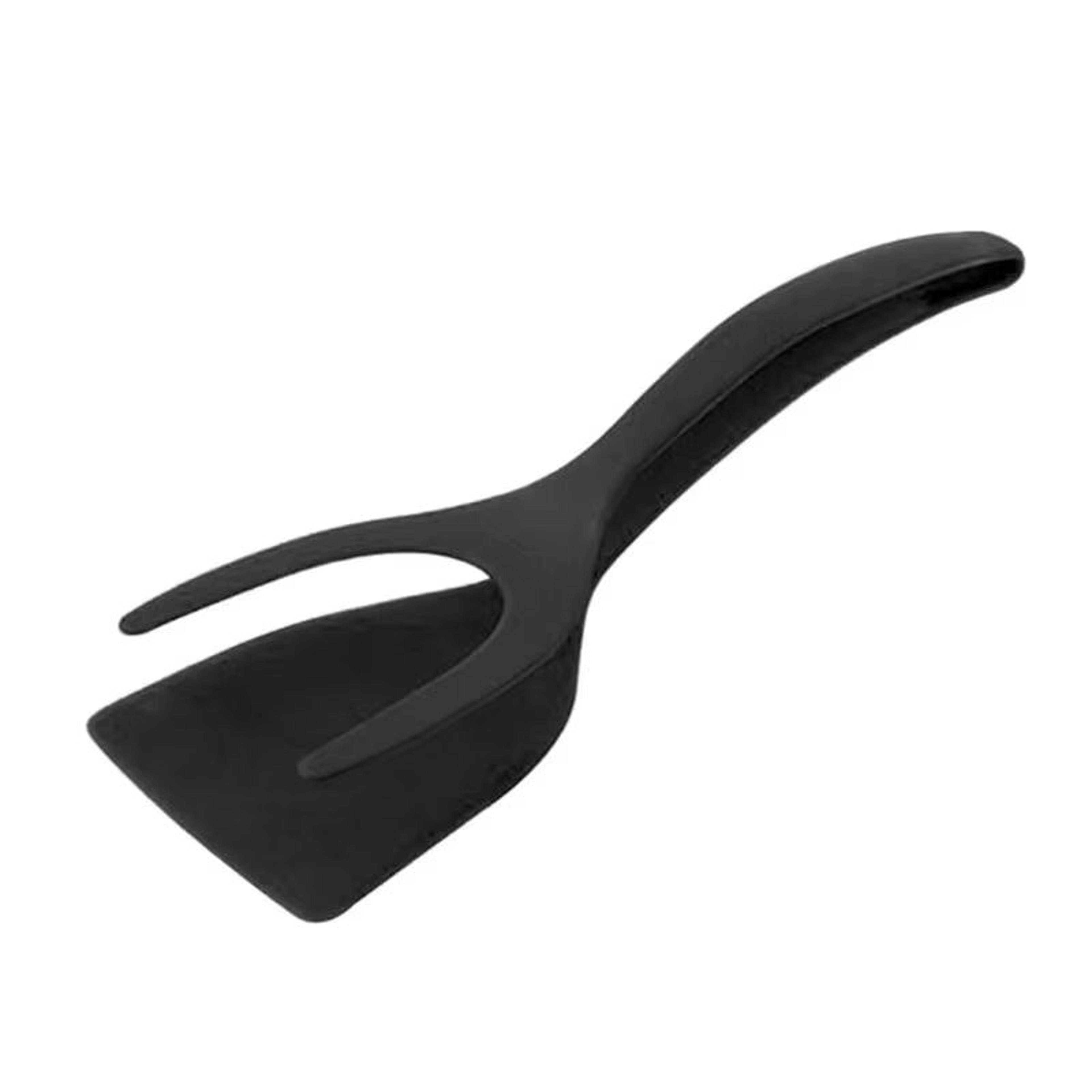 2 In 1 Nylon Frying Spatula Tongs Fried Egg Flipper For Steak Pancakes And Toast 6