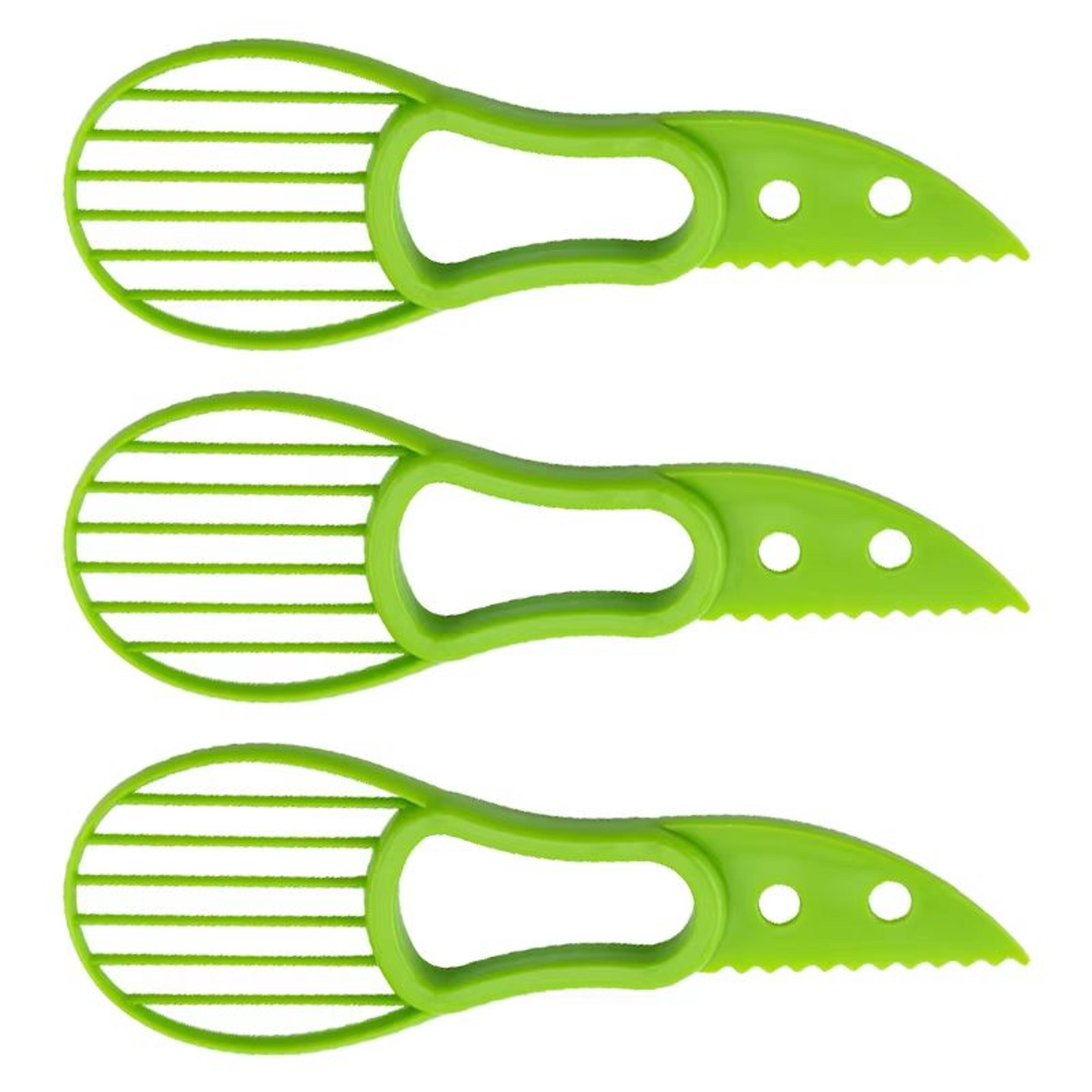3 In 1 Avocado Slicer Tool Plastic 3 In 1 Avocado Cutter For Peeling Pitting And Slicing Avocado Ki 8