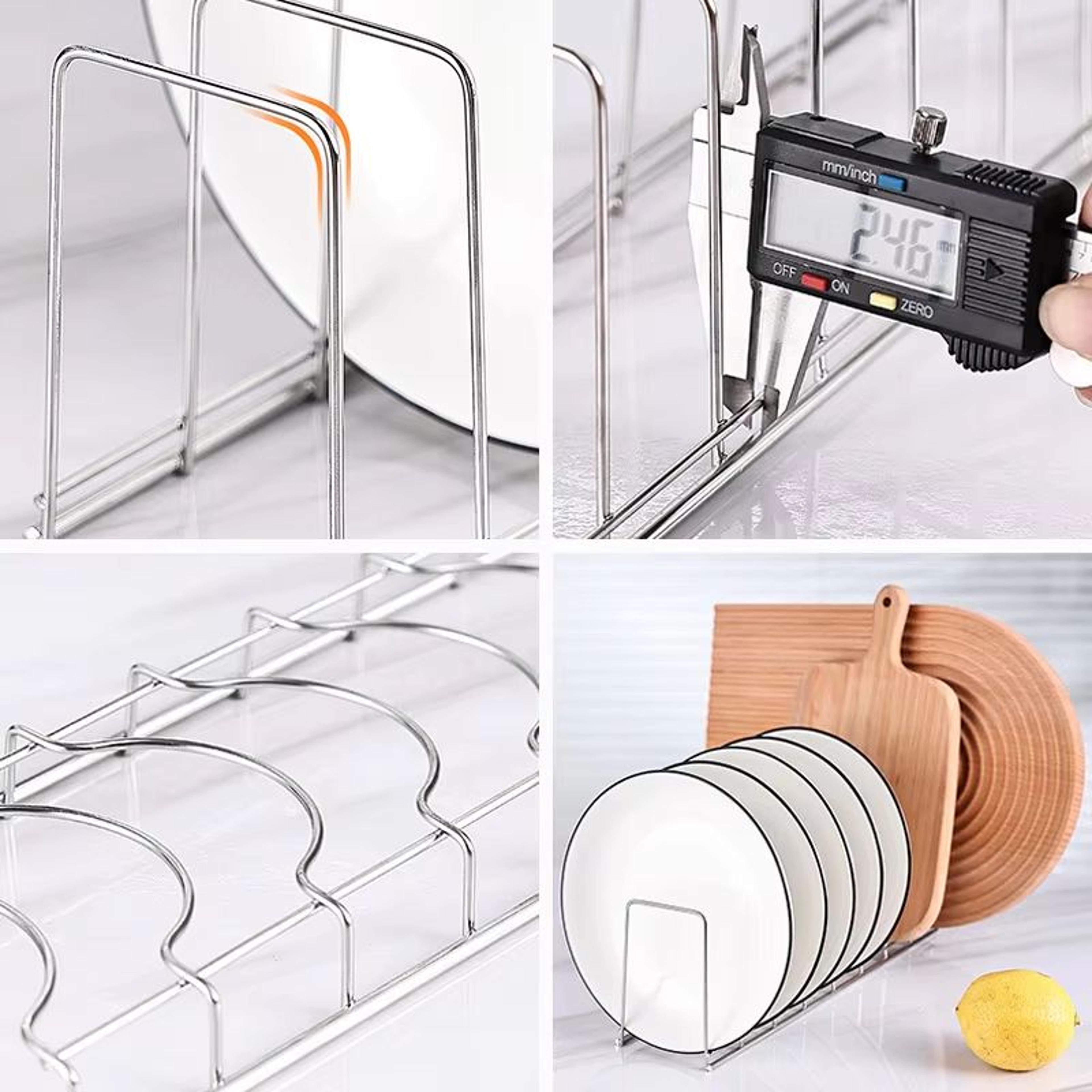 Stainless Steel Kitchen Dish Rack Organizer  Plate Pot Lid And Utensil Drying Stand 4
