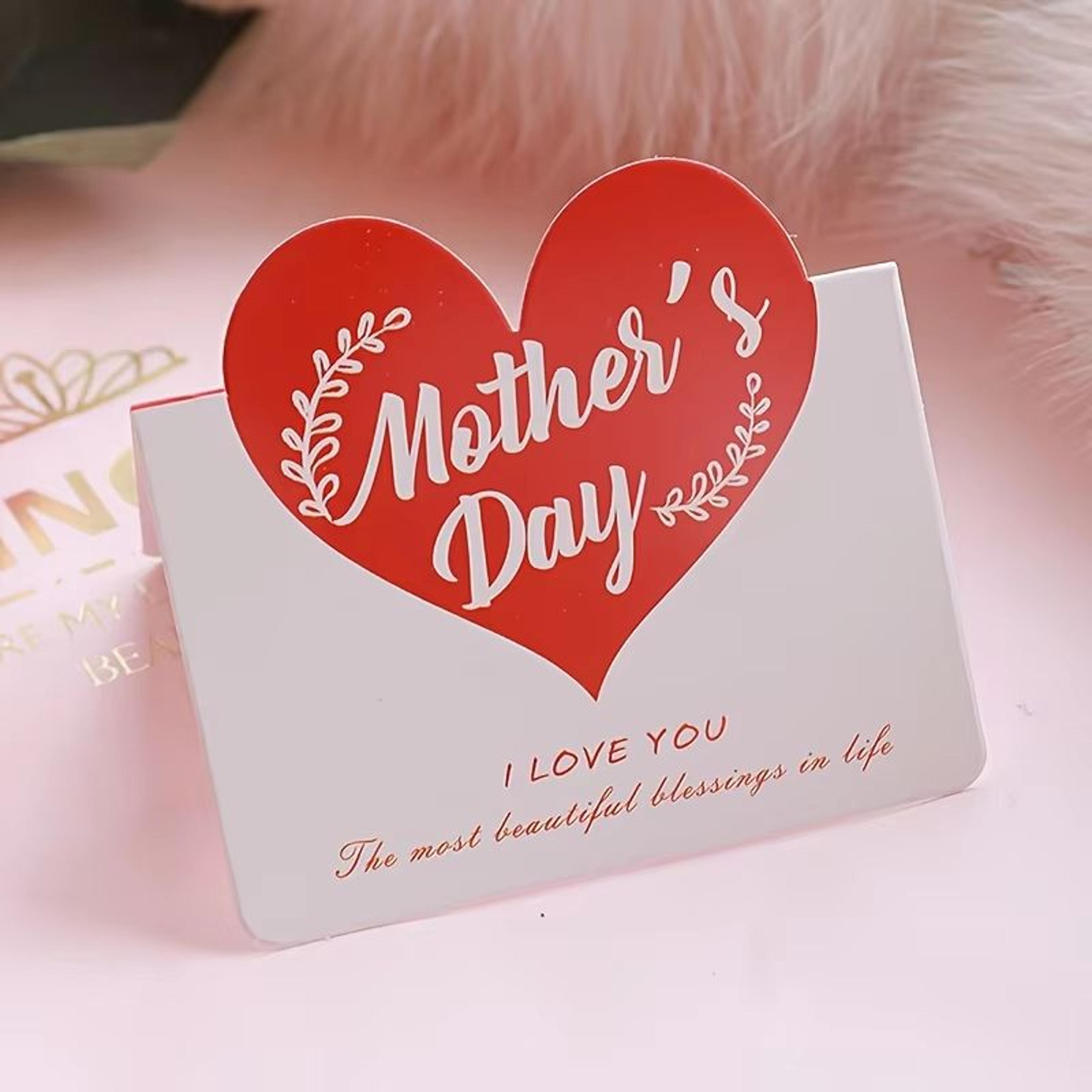 10PCS Greeting Card Set Happy Mothers Day And HeartShaped Fathers Day Handwritten Blessing Cards 7