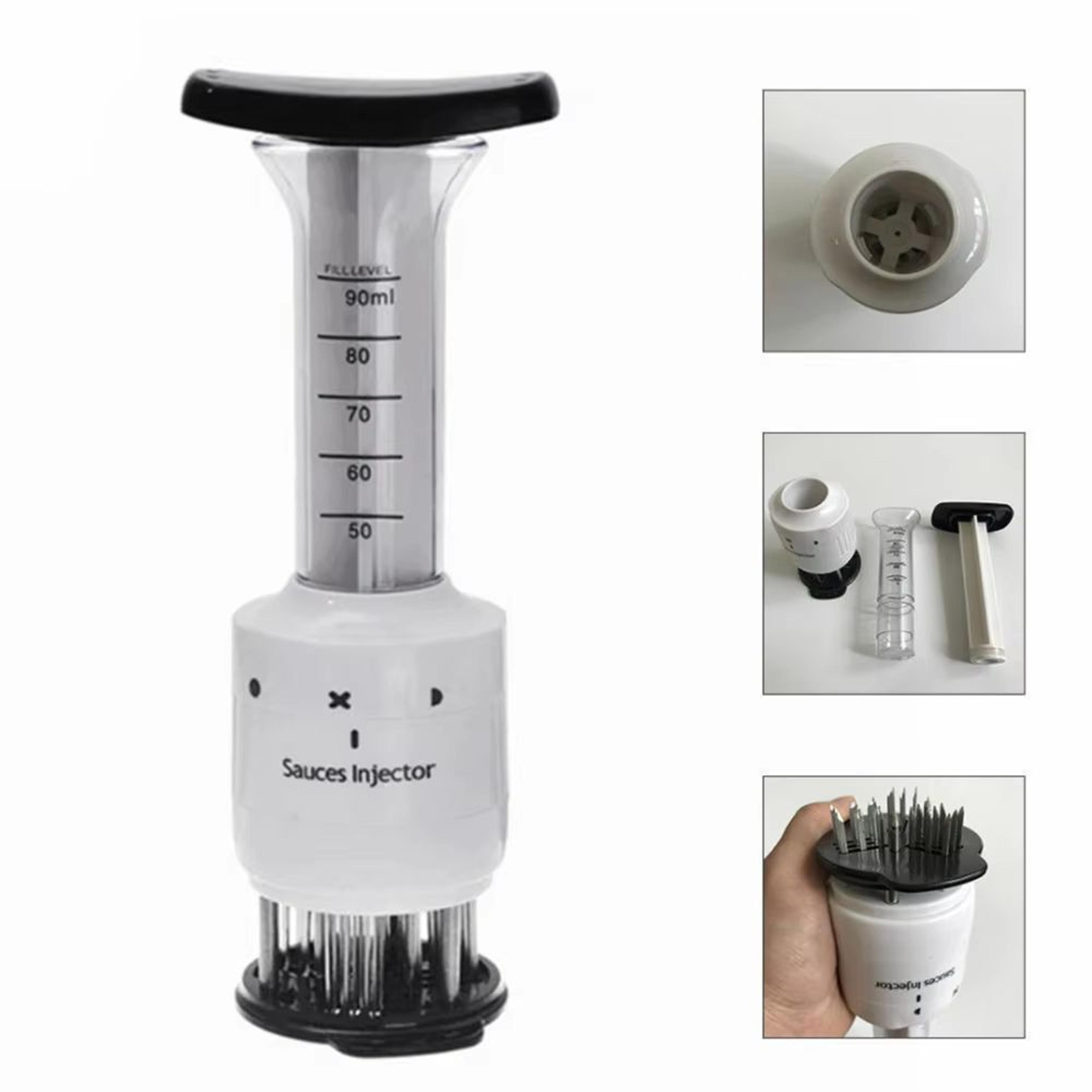 Multifunctional Meat Tenderizer Needle With Marinade Injector Syringe  Stainless Steel Kitchen Tool 3